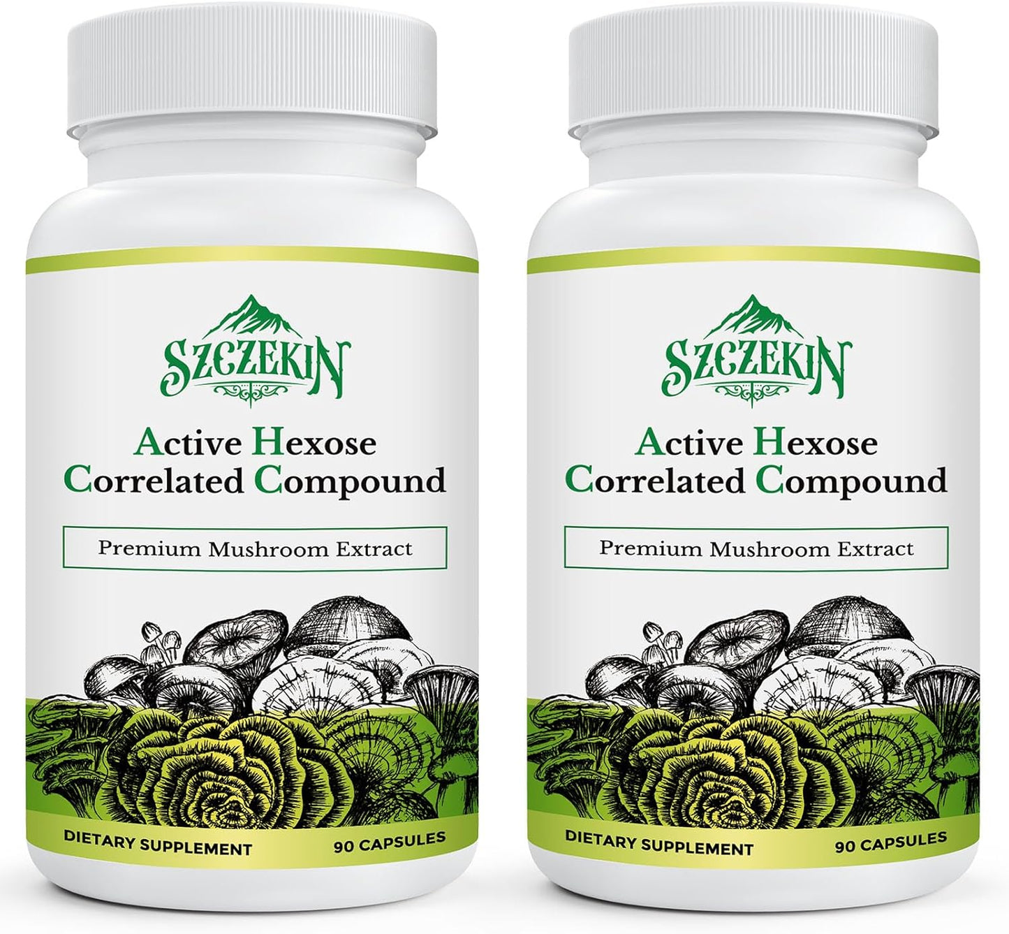 Active Hexose Correlated Compound 1500 mg Supplement, Natural 8 Mushroom Extract Supplement, Immune System, Liver Function, Natural Killer and T Cells Activity, 180 Veggie Capsules