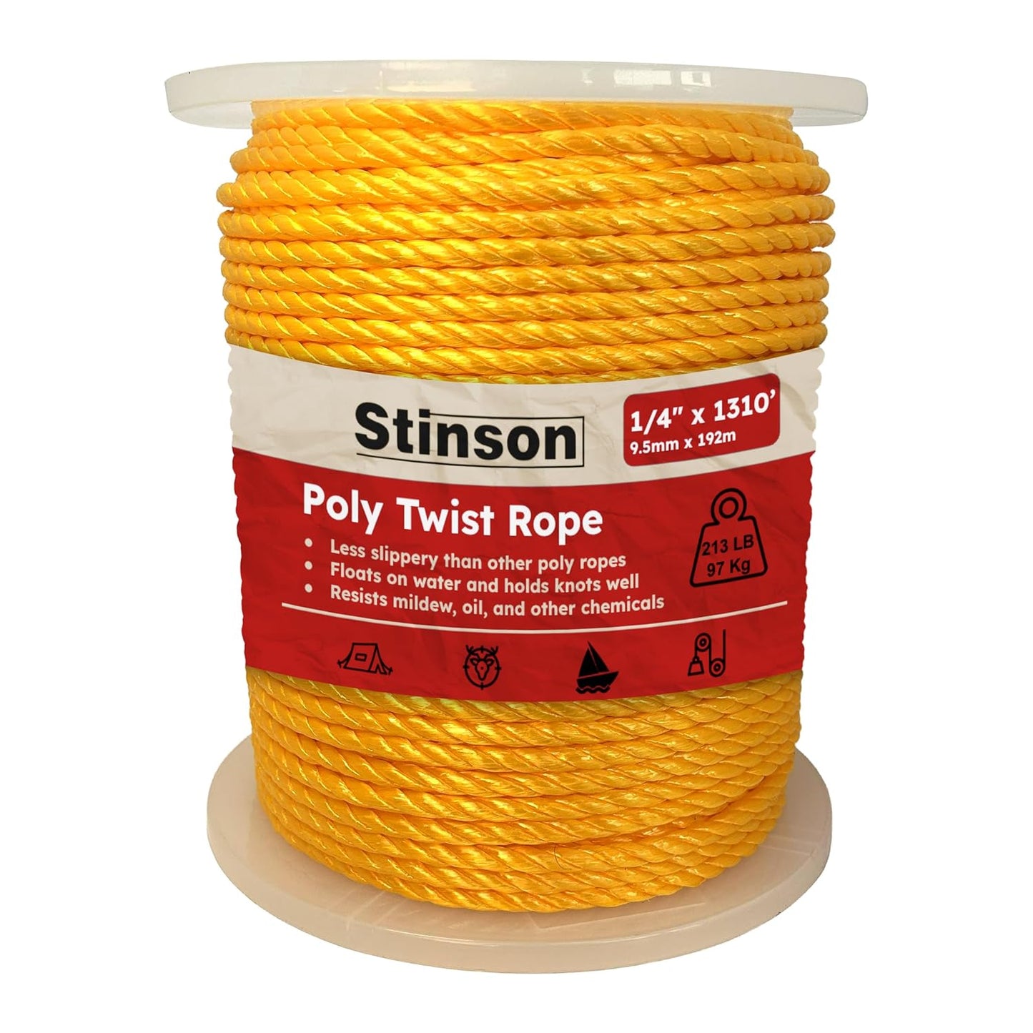 Toolway 164338 Poly Twist Rope, 3/16"x2125'