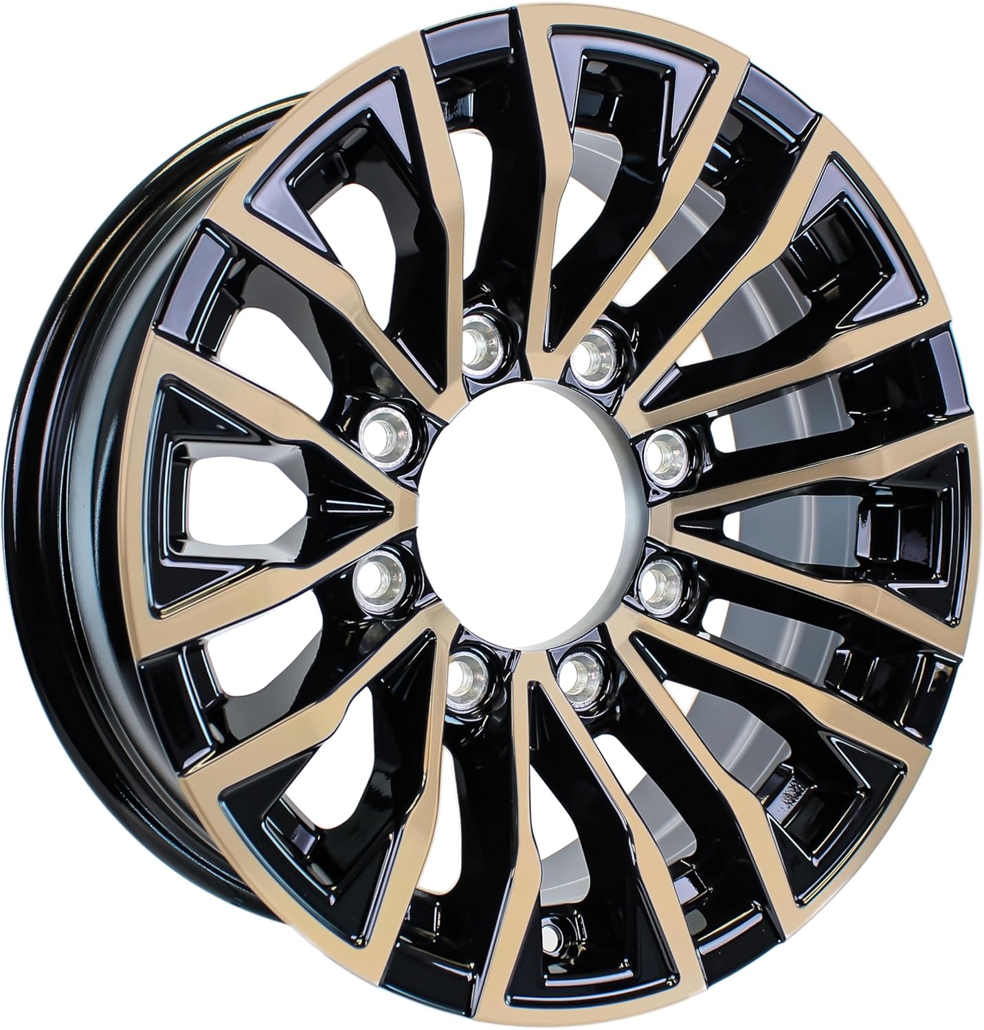 eCustomrim Aluminum Trailer Wheel 16X6 16" Brushed Gold Finish 8 Lug On 6.5" Center Edge Rim