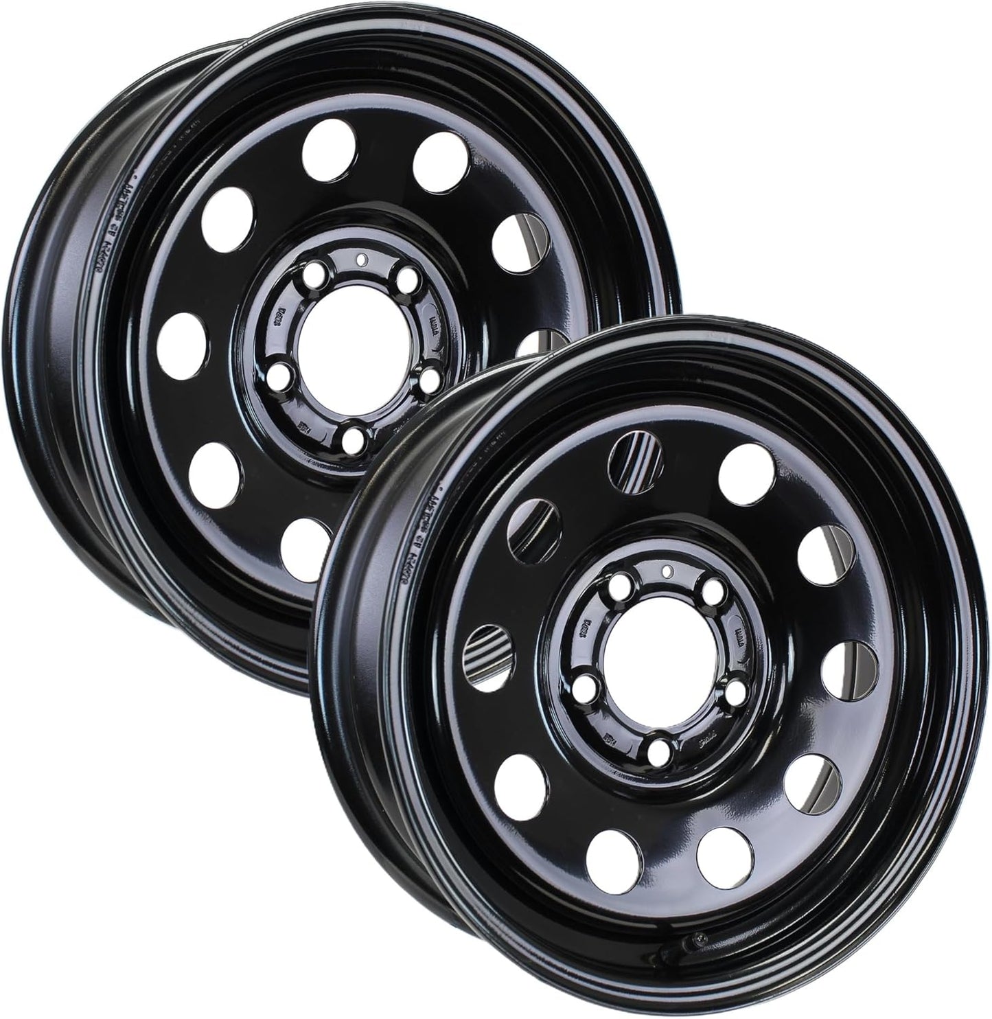 eCustomrim 2-Pack Trailer Wheel Black Rims 15x5 15" Modular Style 5 Lug On 4.5 in.