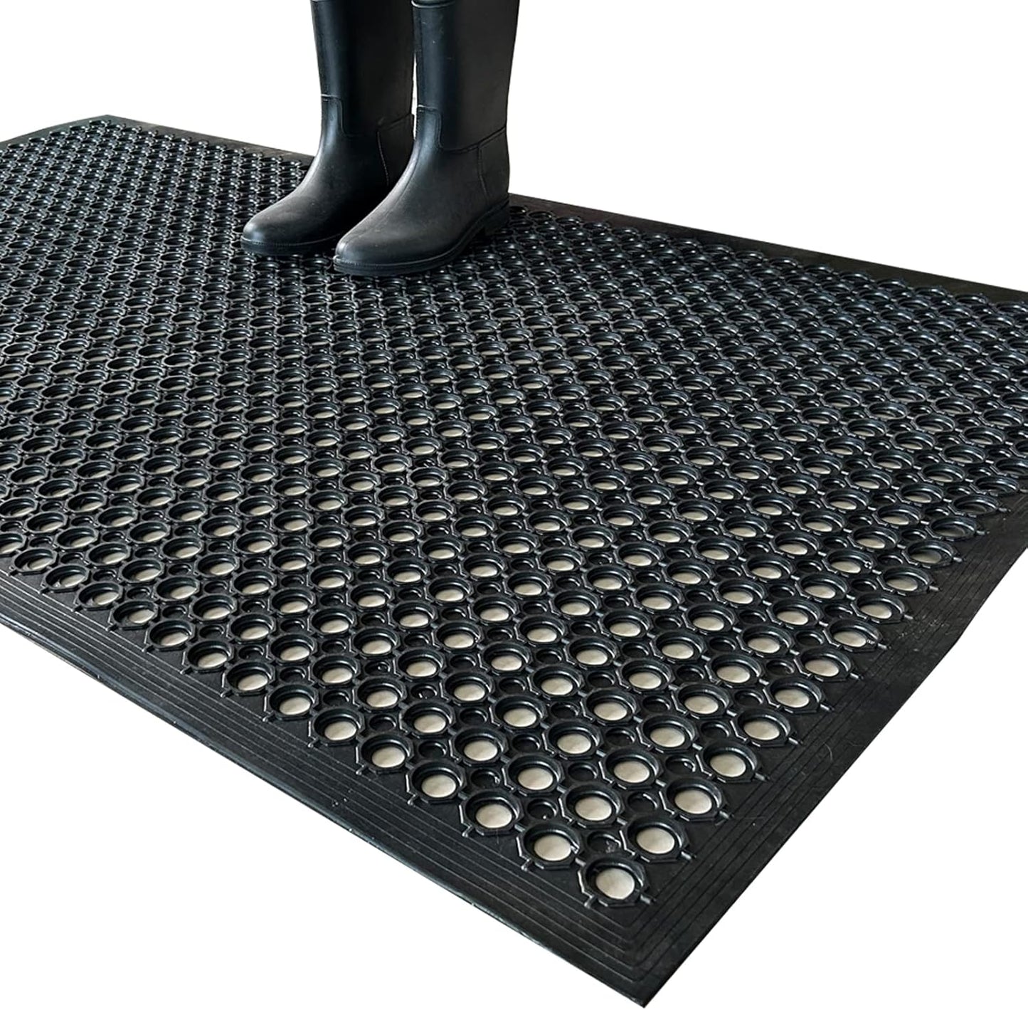 Uniboho Outdoor Rubber Floor Mats Anti Slip Restaurant Commercial Kitchen Mat Rubber Drainage Mat 60 x 35 Heavy Duty Door Mat for Garage Garden Indoor Outside Industral Pool Entrance Bar Wet Area