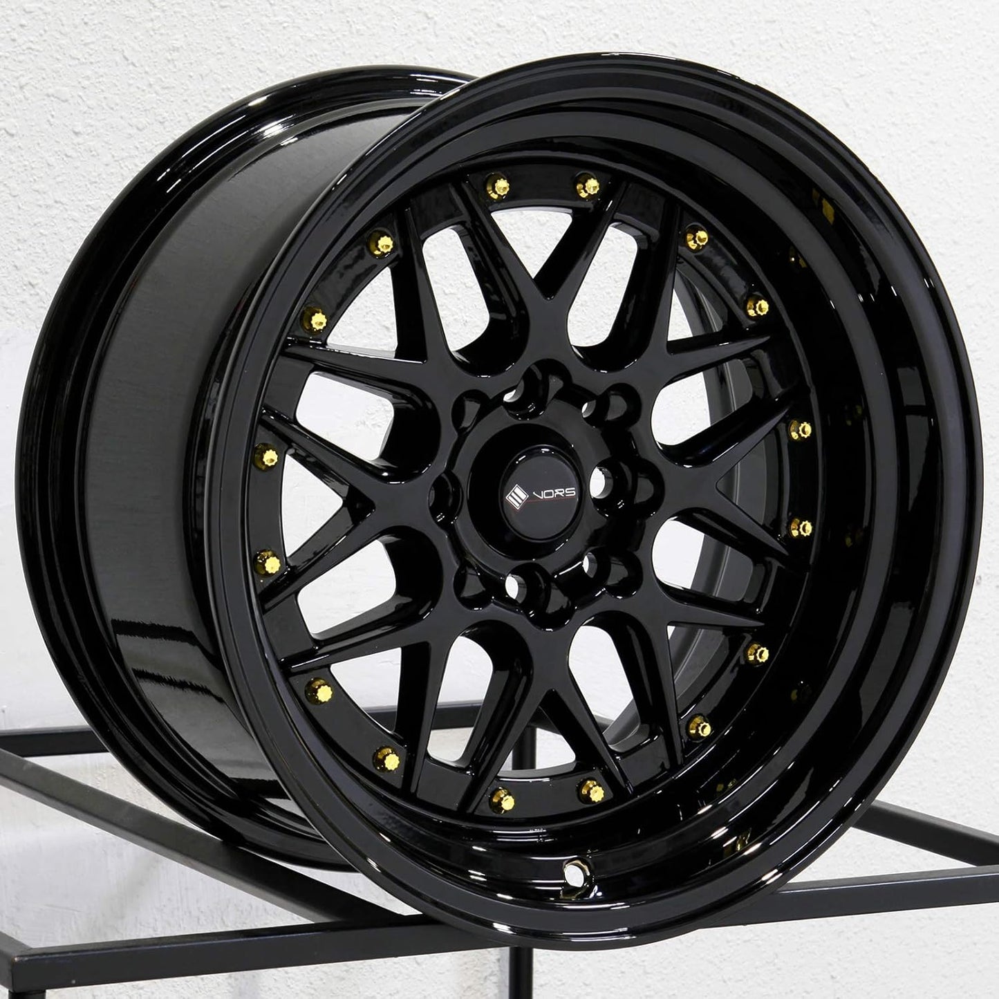 15x8 Vors VR7 4x100/4x114.3 0 Black Wheel Rim 73.1