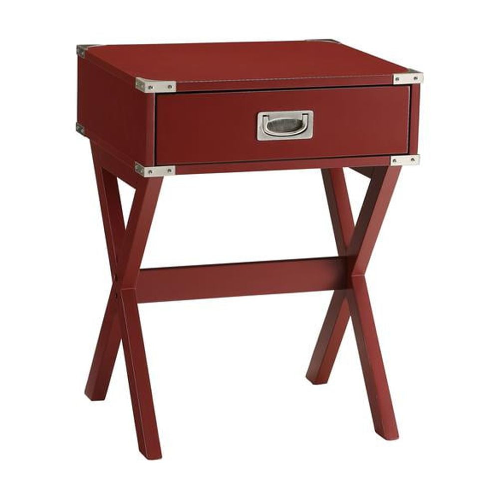ACME Babs Mesa Auxiliar Cuadrada de Madera con 1 Cajón en Negro