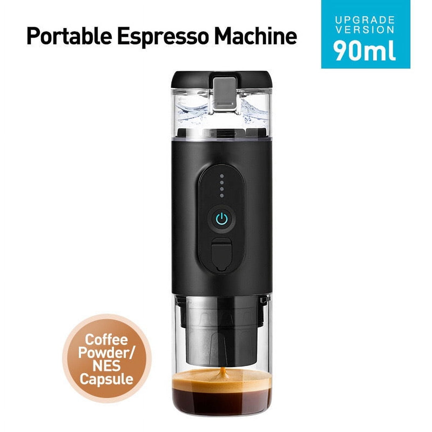 AOLIGEI Portable Espresso Coffee Machine, Wireless Heating, Outdoor Travel, Car Home Pump Pressure Electric Coffee Maker,Black