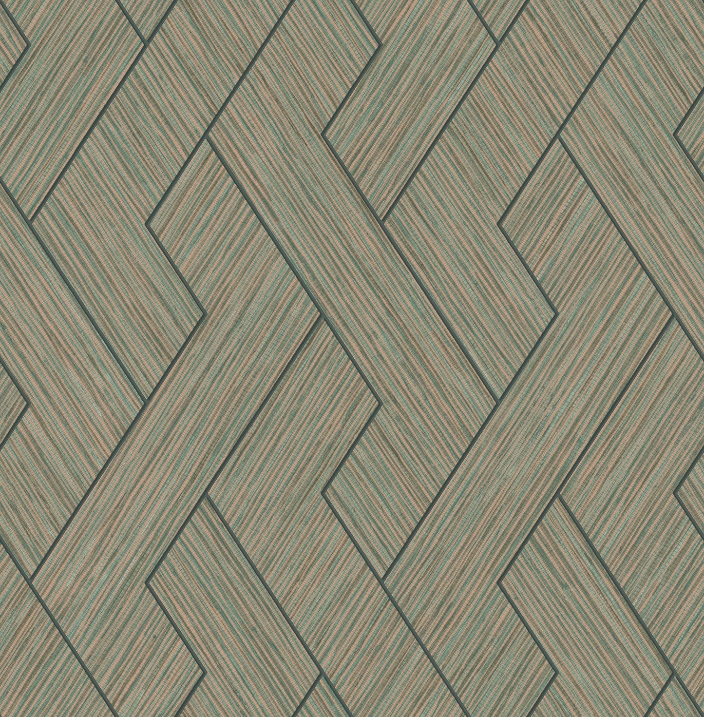 Advantage Ember Copper Geometric Basketweave Wallpaper