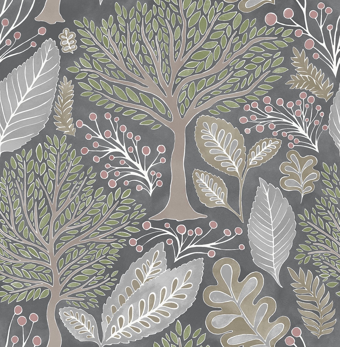 Advantage Kiah Grey Forest Wallpaper