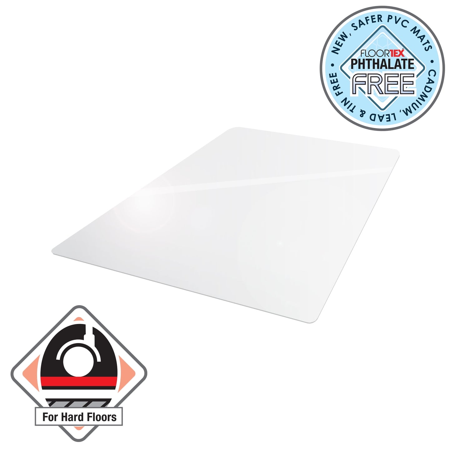 Advantagemat® Vinyl Rectangular Chair Mat for Hard Floor - 48" x 60"