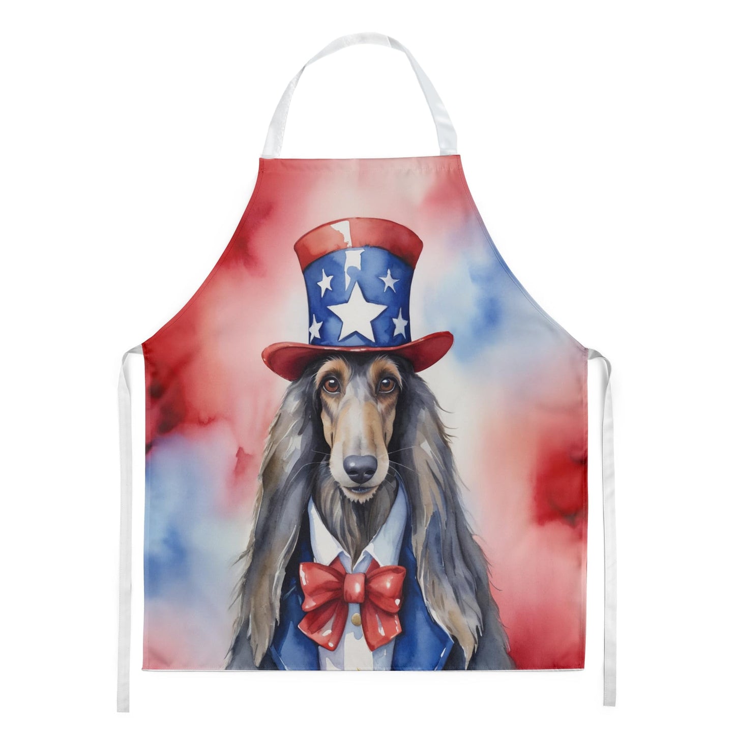 Afghan Hound Patriotic American Apron 27 in x 30 in
