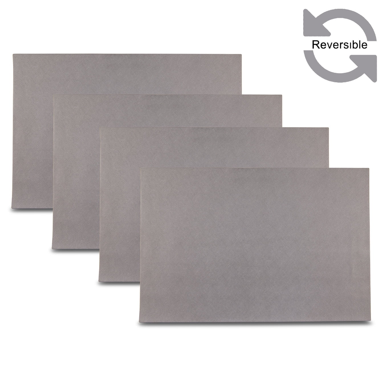 Ala Carte by Dainty Home Manhasset Saffiano Textured Faux Leather Placemats – Set of 4, Reversible, Non-Slip, Washable, Heat & Tear Resistant – 12x18 in Dining Table Mats