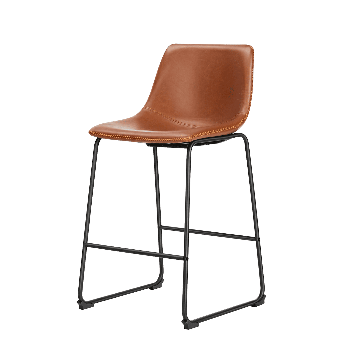 Alvantor 18"/30" Bar Stools Set of 2, Counter Height Bar Stools with Back, Modern PU Leather Stools with Metal Leg and Footrest, Bar Chairs for Kitchen lsland