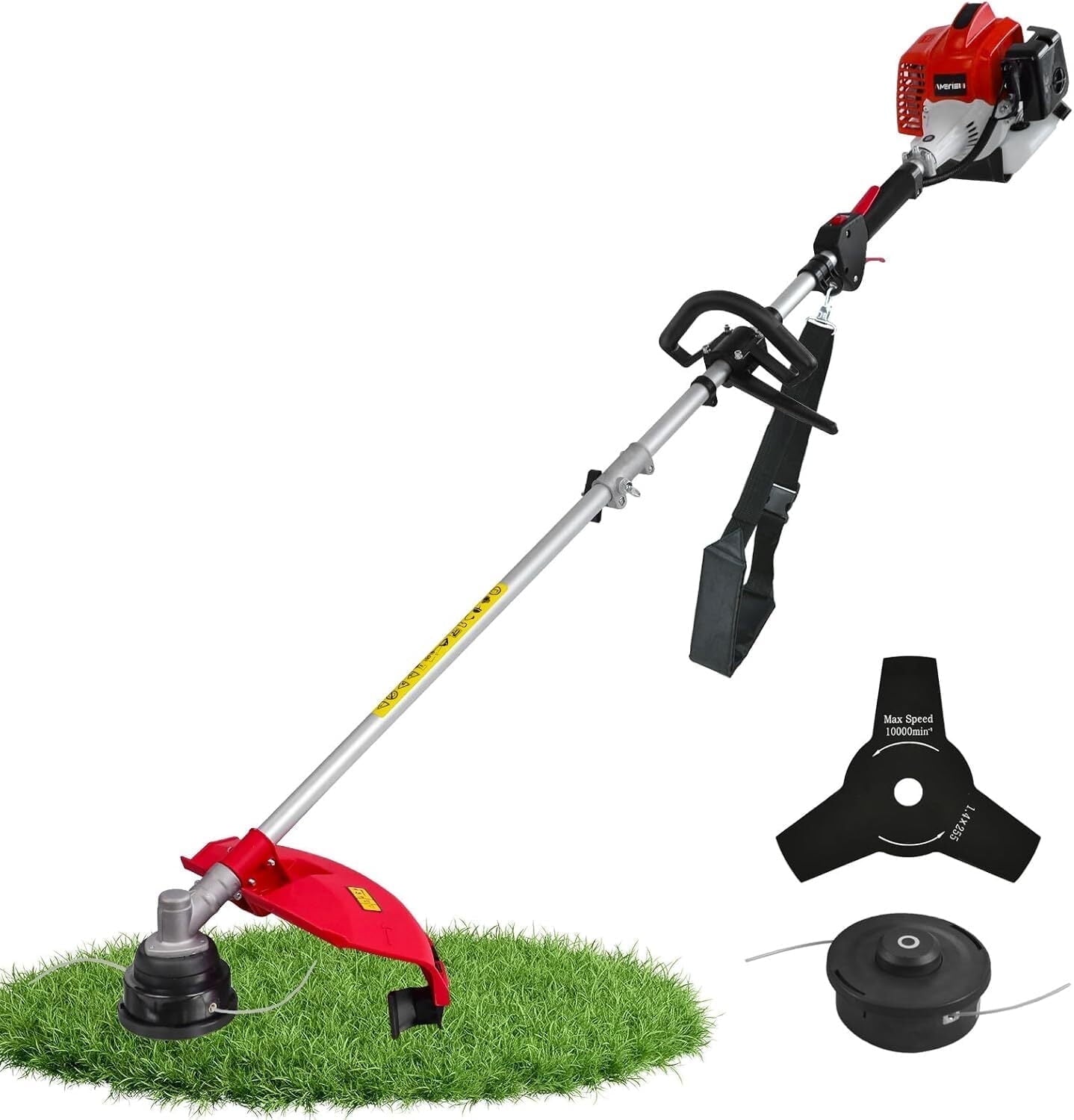 Amerisun 25.4cc Gas String Trimmer, Gas Weed Wacker, weed trimmer,3-in-1 String Trimmer/Edger 16-Inch with 10-Inch Brush Cutter for Grass Cutting