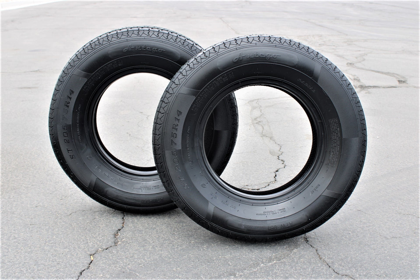 Antego ST205/75R14 Radial Trailer Tire, 8 Ply Load Range D (Set of 2)