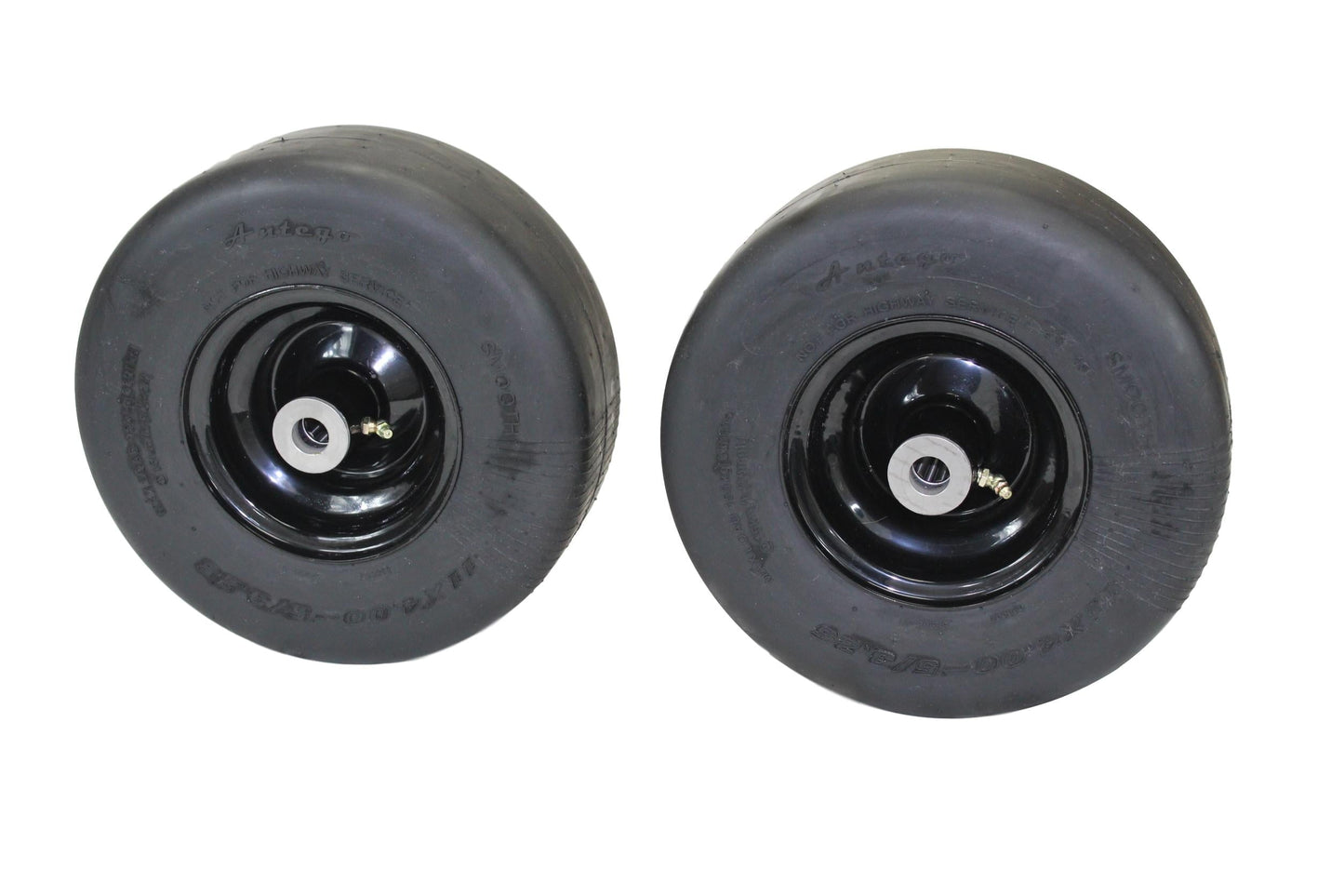 Antego Tire and Wheel 11x4.00-5 Flat Proof, Smooth Semi Pneumatic Tire & Wheel Assembly (Set of Two)