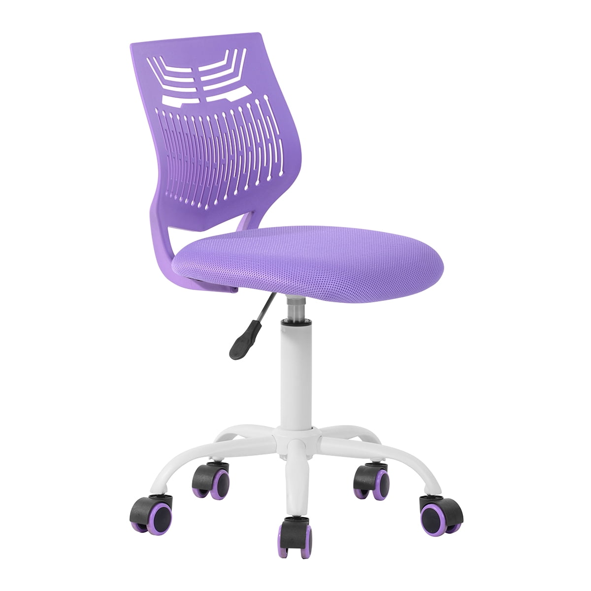 Armless Desk Chair, Adjustable Swivel Low Back Task Chair with Rolling Wheels, Ergonomic Mesh Study Chair for Kids Teens & Adults
