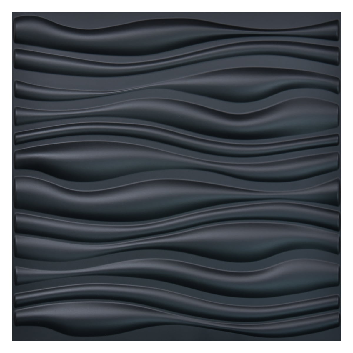 Art3d Panel de Pared 3D de PVC con Diseño de Ondas Negras IV 19,7x19,7 (Paquete de 12)