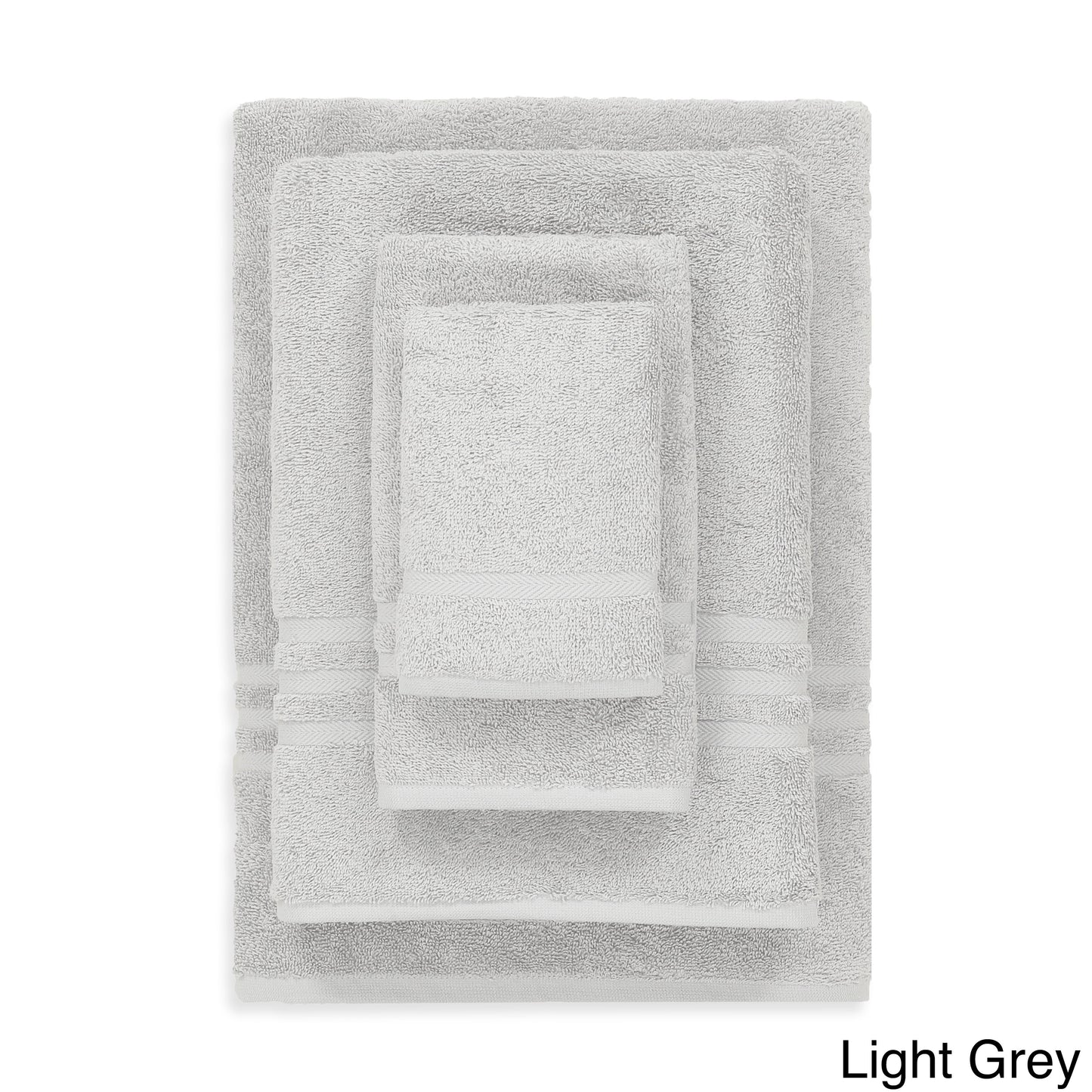Authentic Hotel and Spa Omni Turkish Cotton 4-piece Terry Bath Towel Set Light Grey