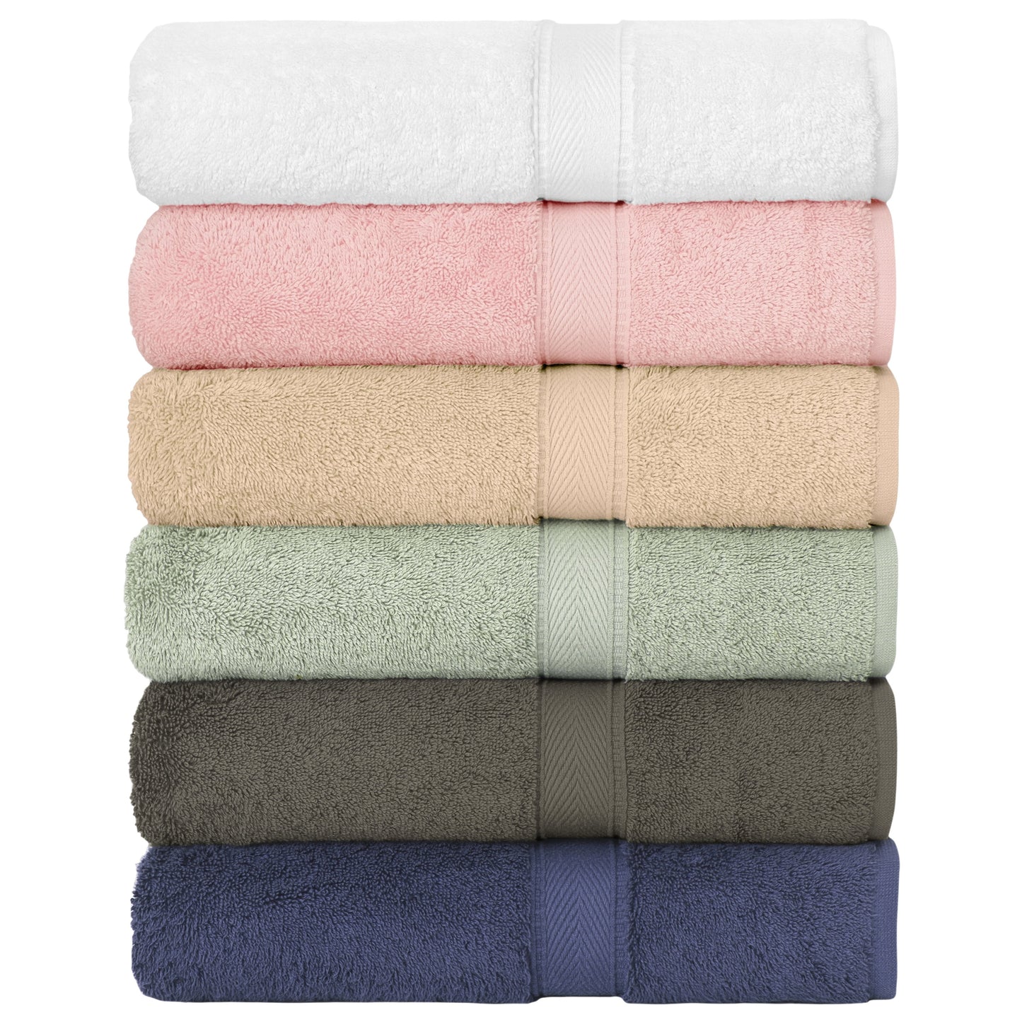 Authentic Hotel and Spa Turkish Cotton 4-piece Towels Set Navy Blue