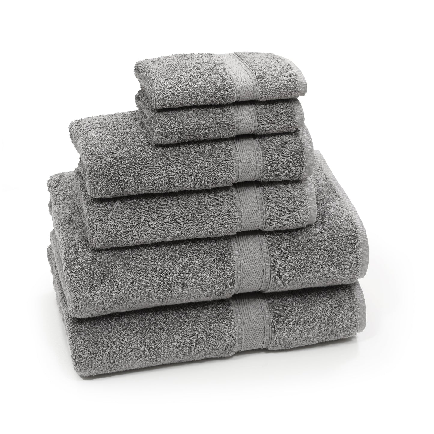 Authentic Hotel and Spa Turkish Cotton 6-piece Towel Set DARK GREY