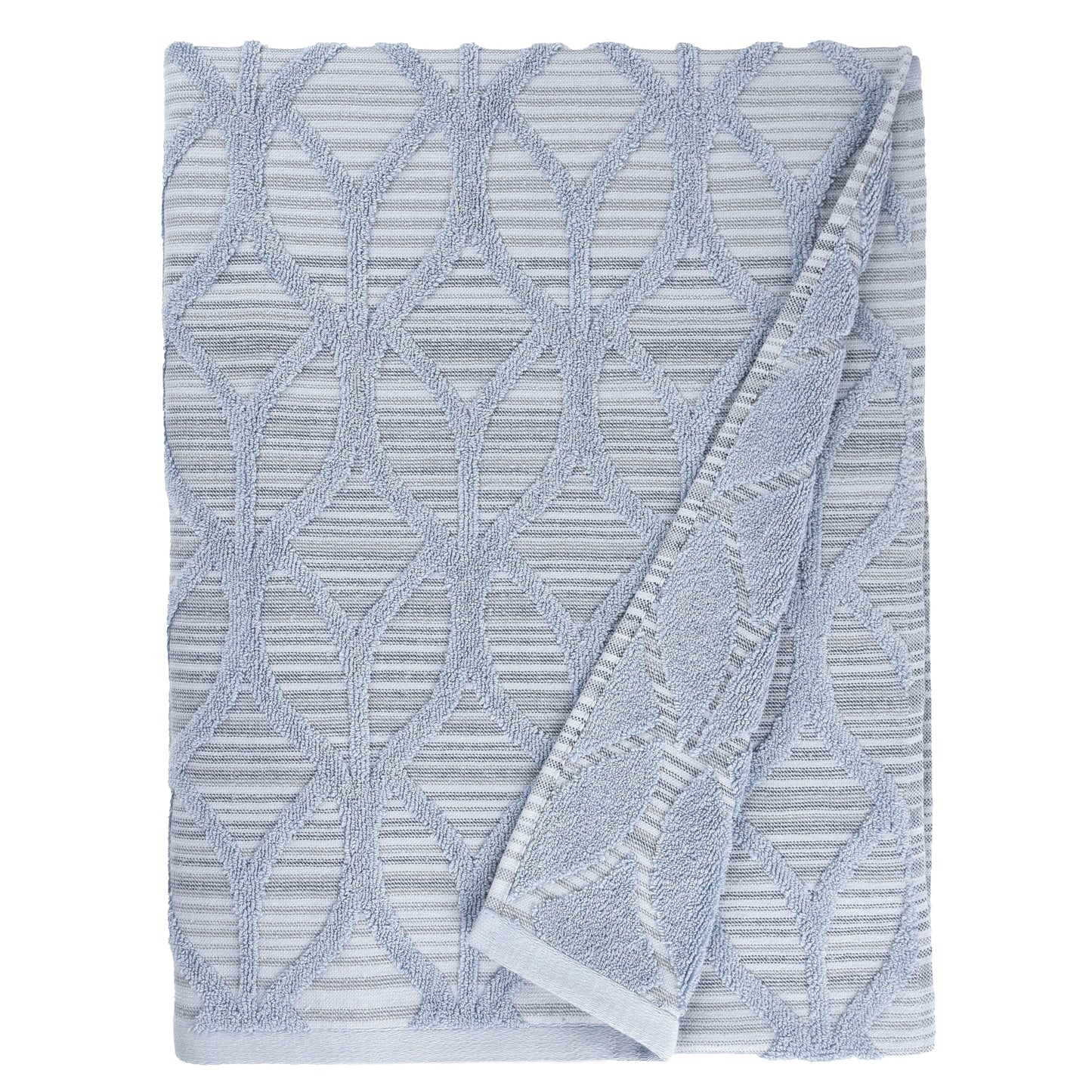 Authentic Hotel and Spa Turkish Cotton Alev Jacquard Bath Towel Blue/Multi