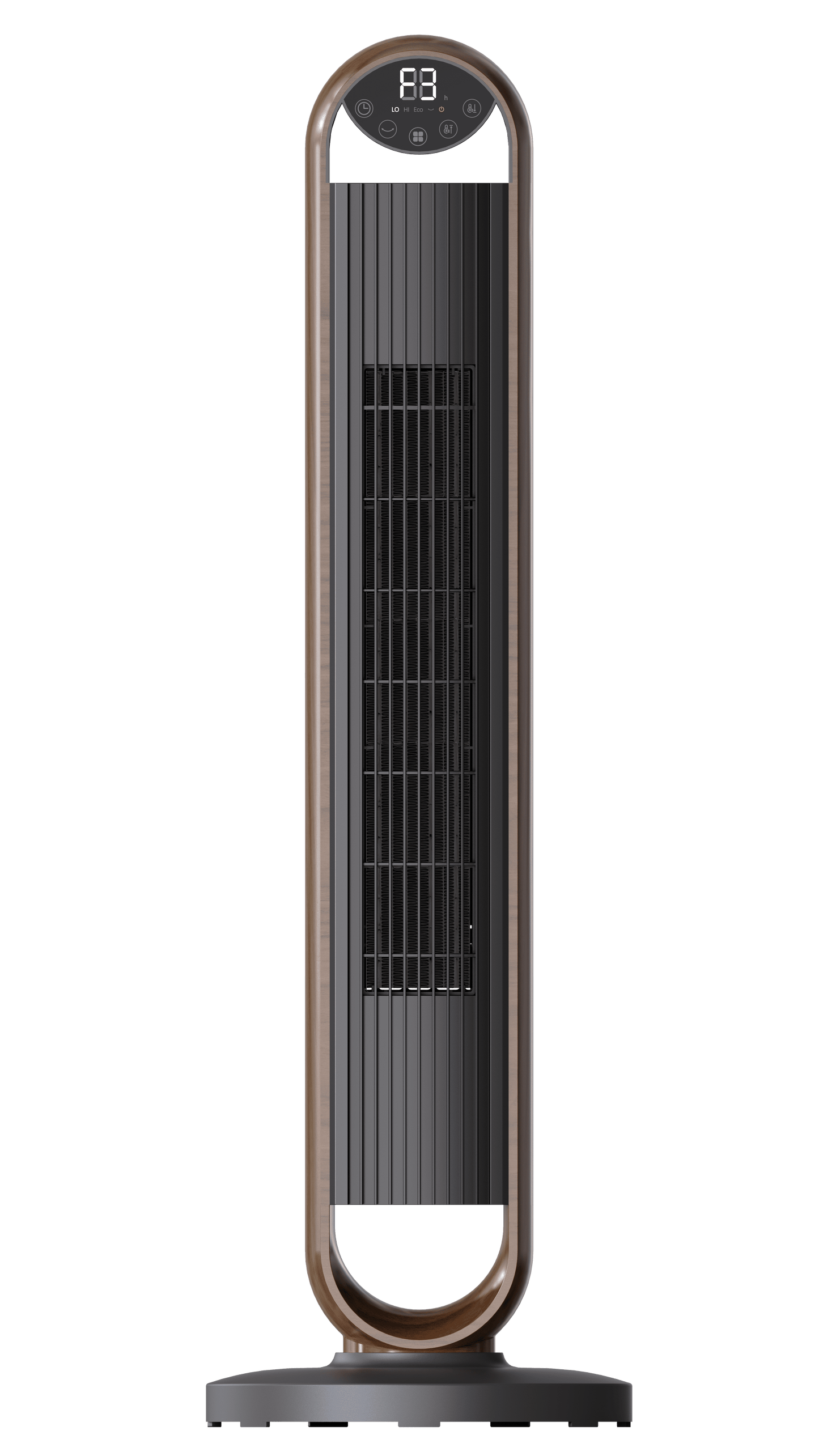 Better Homes & Gardens 36'' 1500W Electric 3 Heat Settings Oscillating Tower Heater with Remote Control, 12H Timer, Walnut & Black