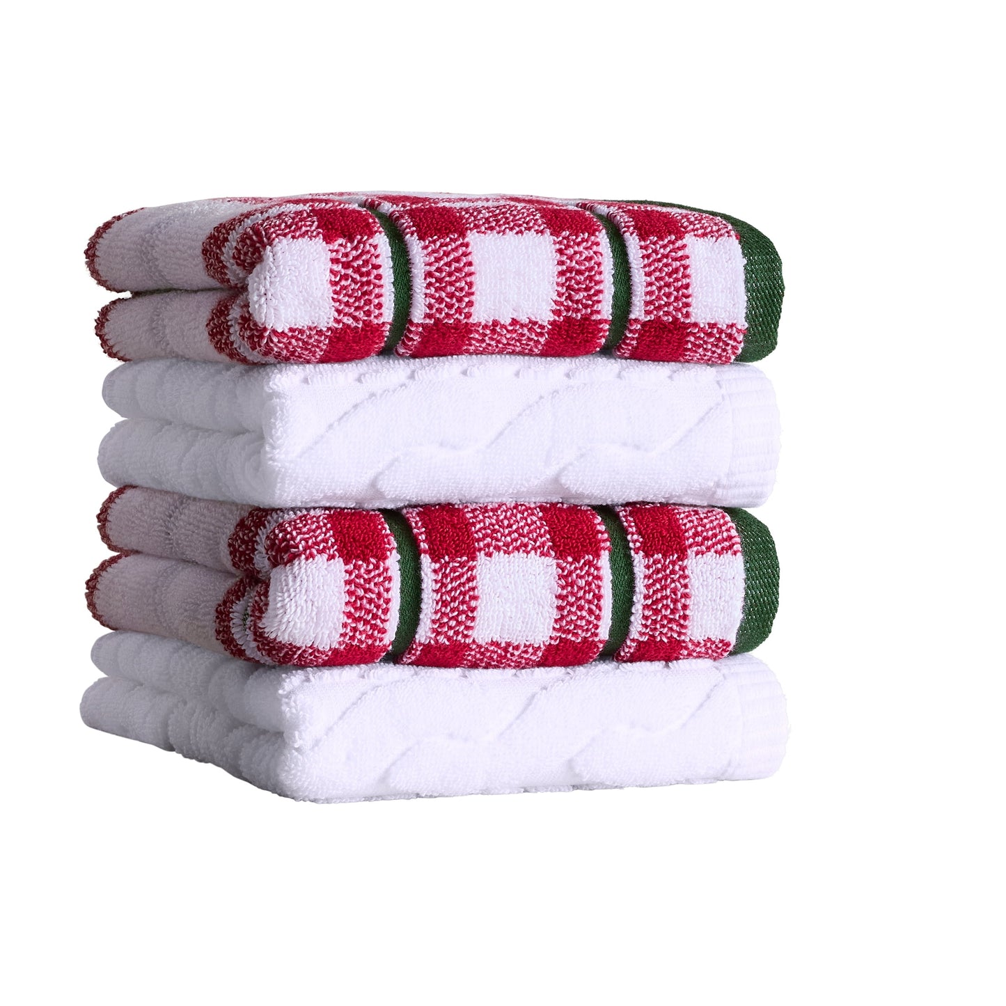 Better Homes & Gardens Signature Soft Holiday Decor 4PK Hand Towel, Red Plaid