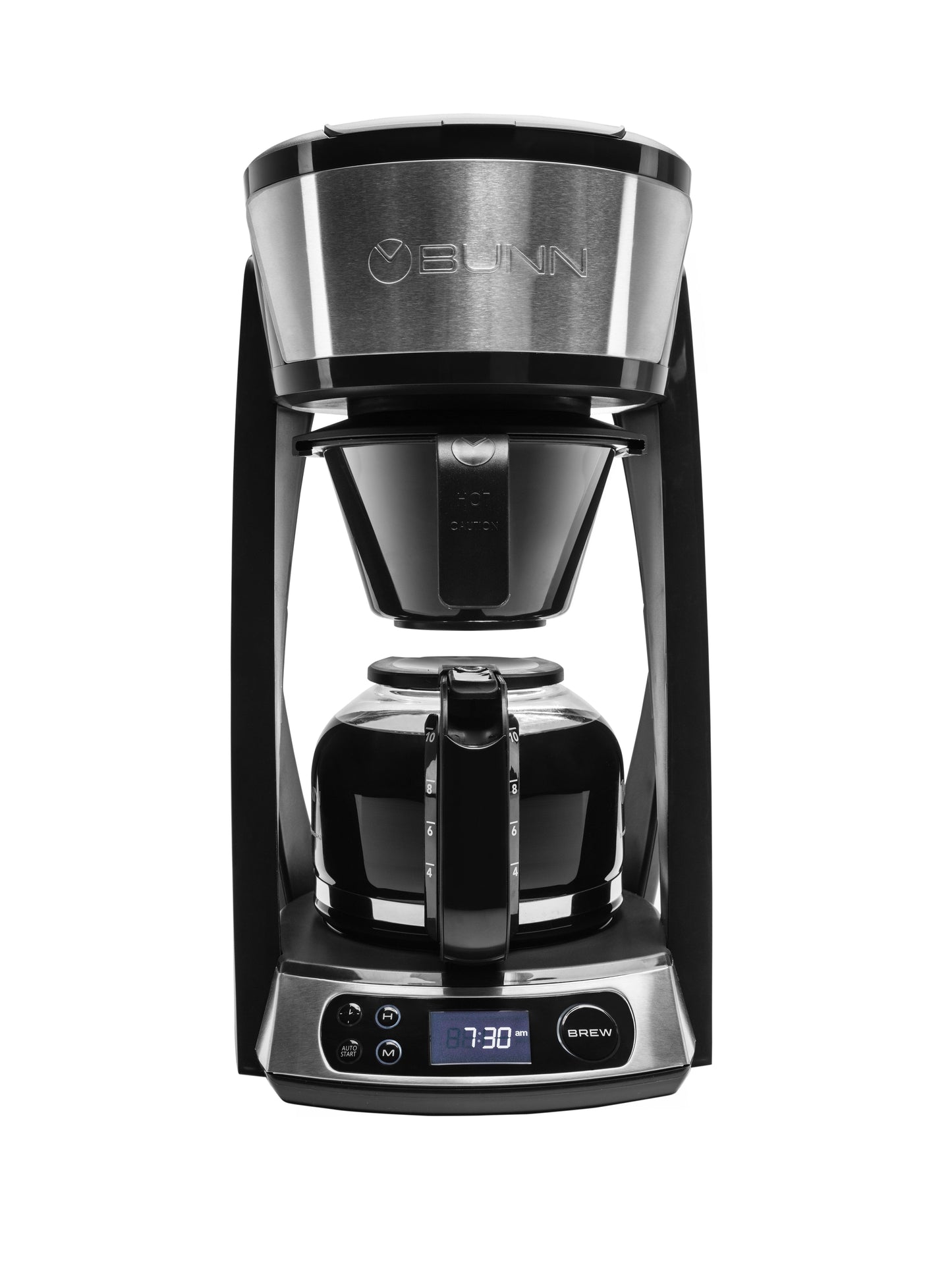 BUNN HB Heat N Brew Programmable 10-Cup Coffee Maker, Black/SST, 46500.0003