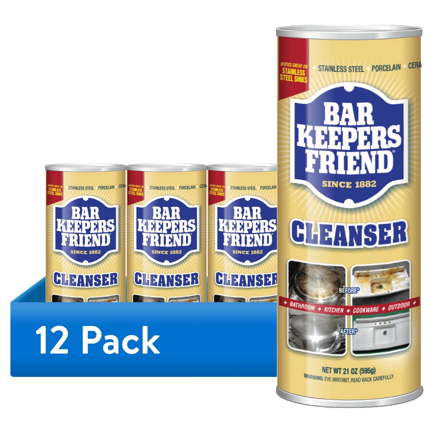 (12 pack) Bar Keepers Friend Cleanser Powder 21 OZ (595g) Trusted and True Since 1882