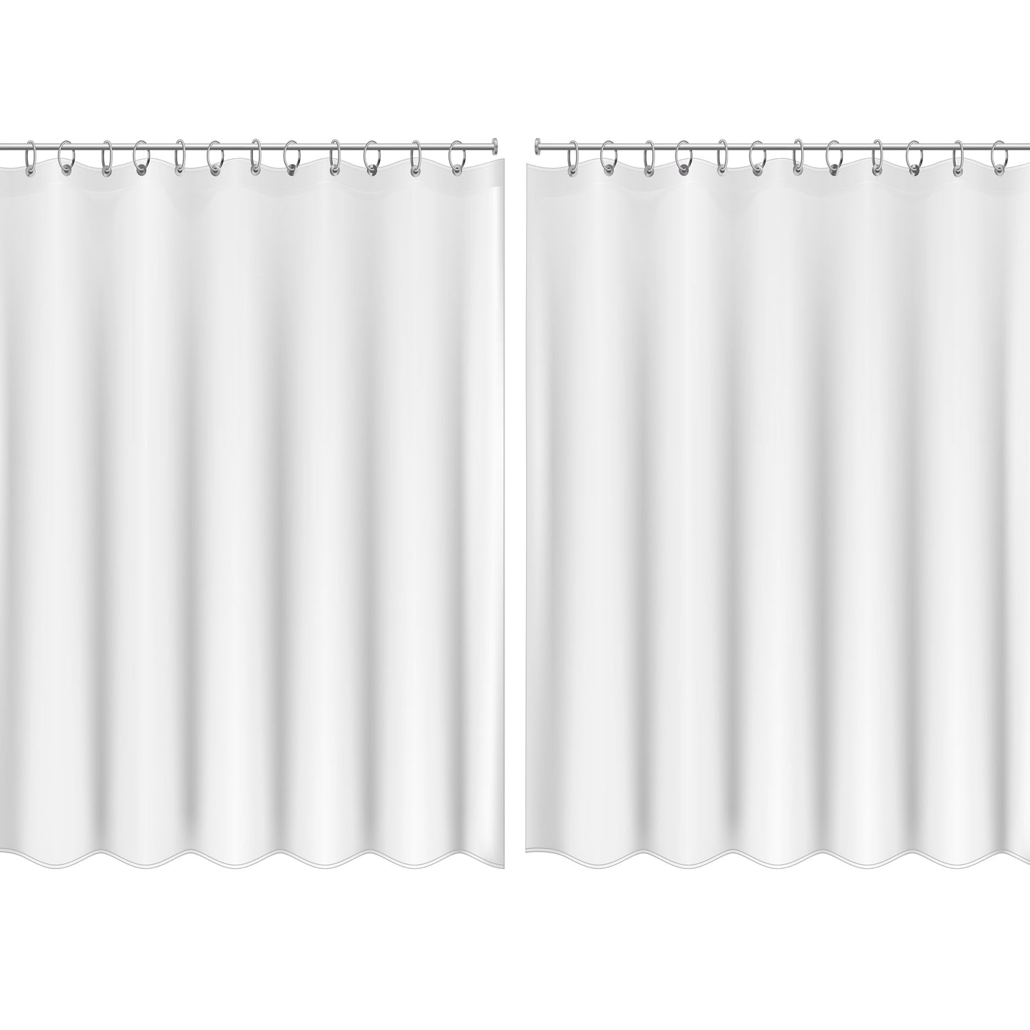 Bath Bliss 2 Pack Peek A Boo Hotel Weight Shower Curtain Liner in Frost