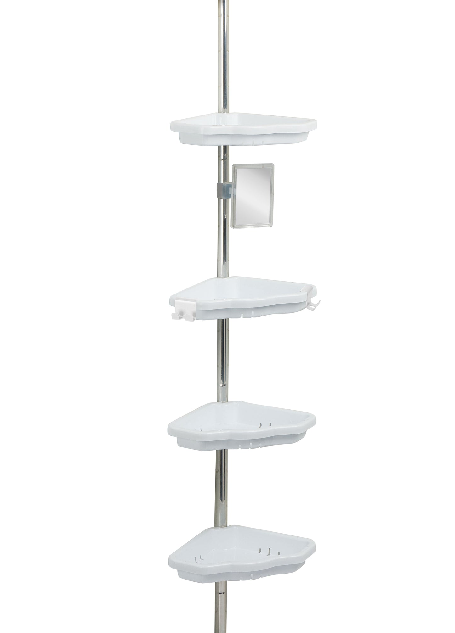 Bath Bliss Aluminum 4 Tier Corner Shower Organizer in White