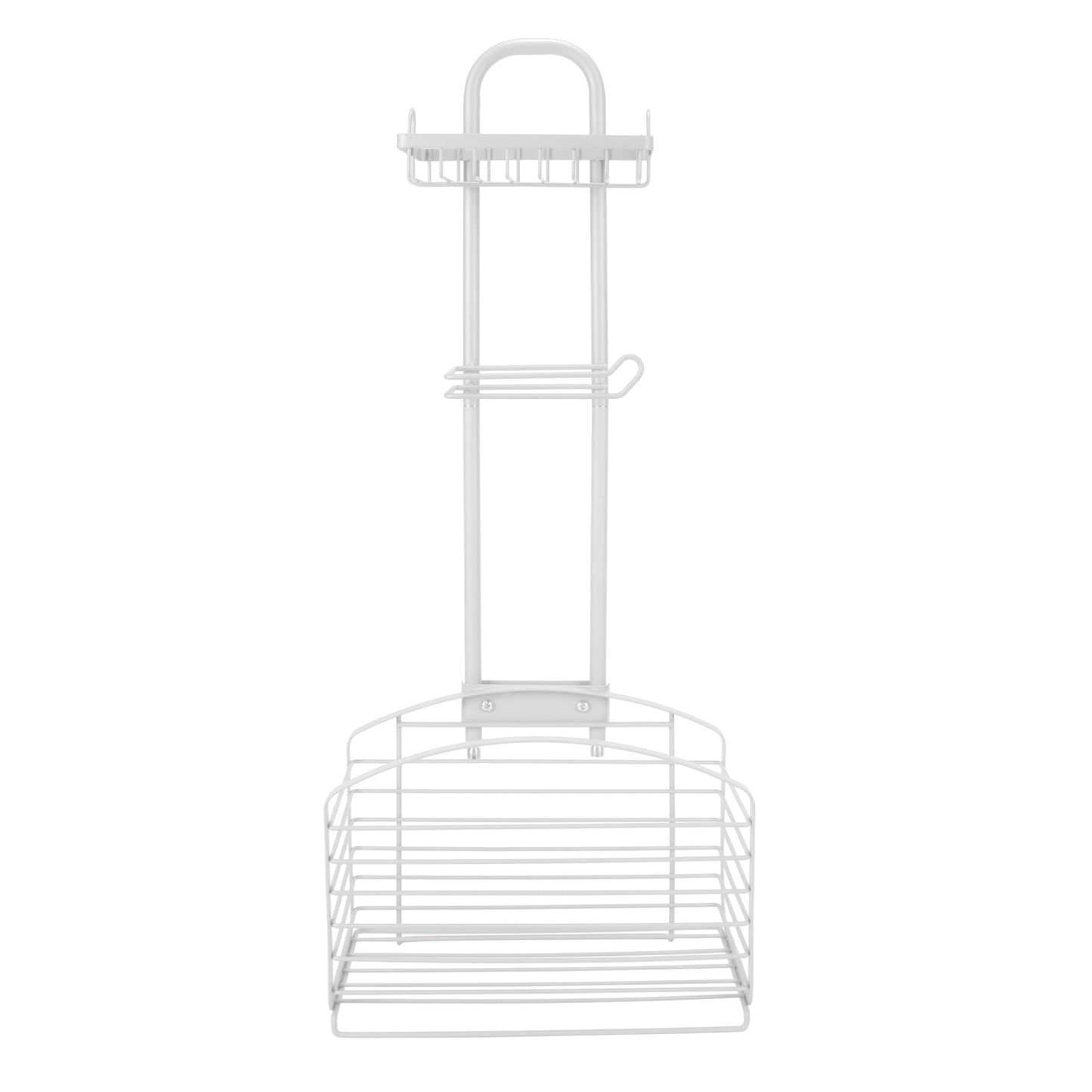 Bath Bliss Ellipse Collection Steel Adjustable 1 Shelf Bathroom Organizer in White