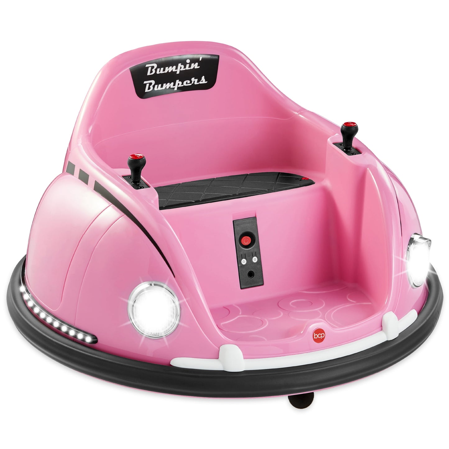 Best Choice Products 6V Kids Ride On Bumper Car Toy w/ Remote Control, Harness, Lights, 360 Degree Spin - Pink