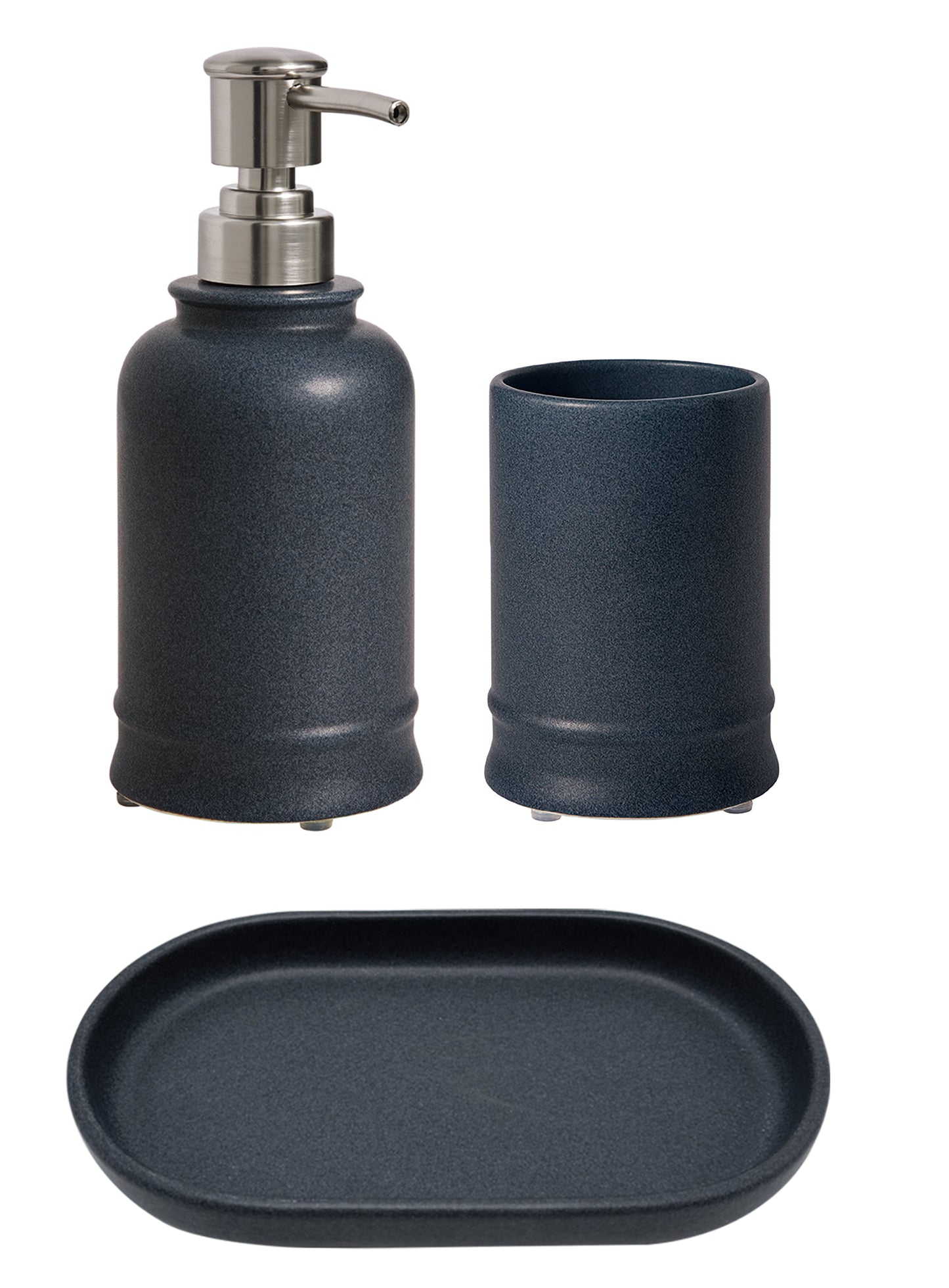  Better Homes & Gardens 3-Piece Ceramic Apothecary Bathroom Set, Brown