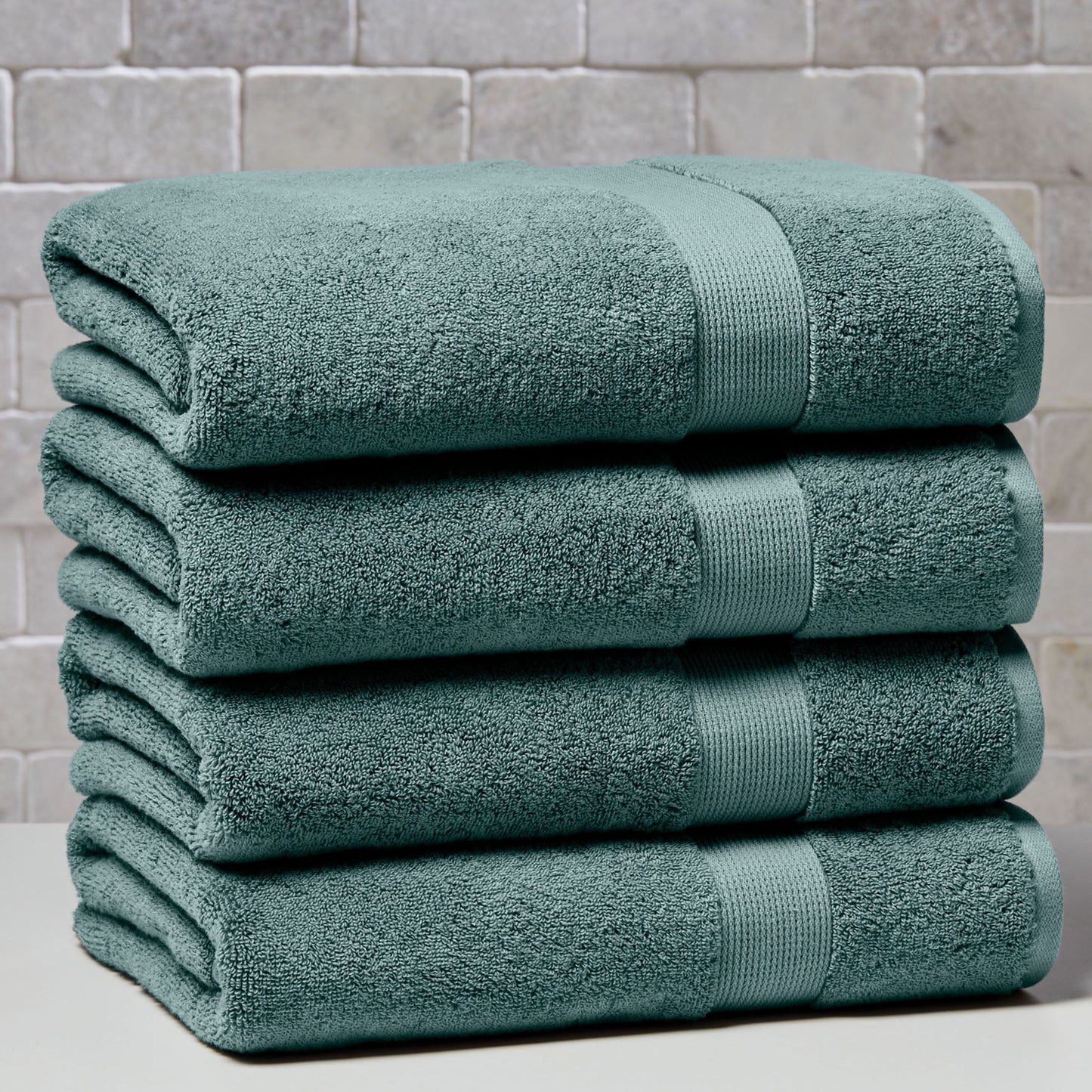 Better Homes & Gardens Signature Soft Solid Cotton 4 Piece Bath Bath Towel Set,Nimbus Blue