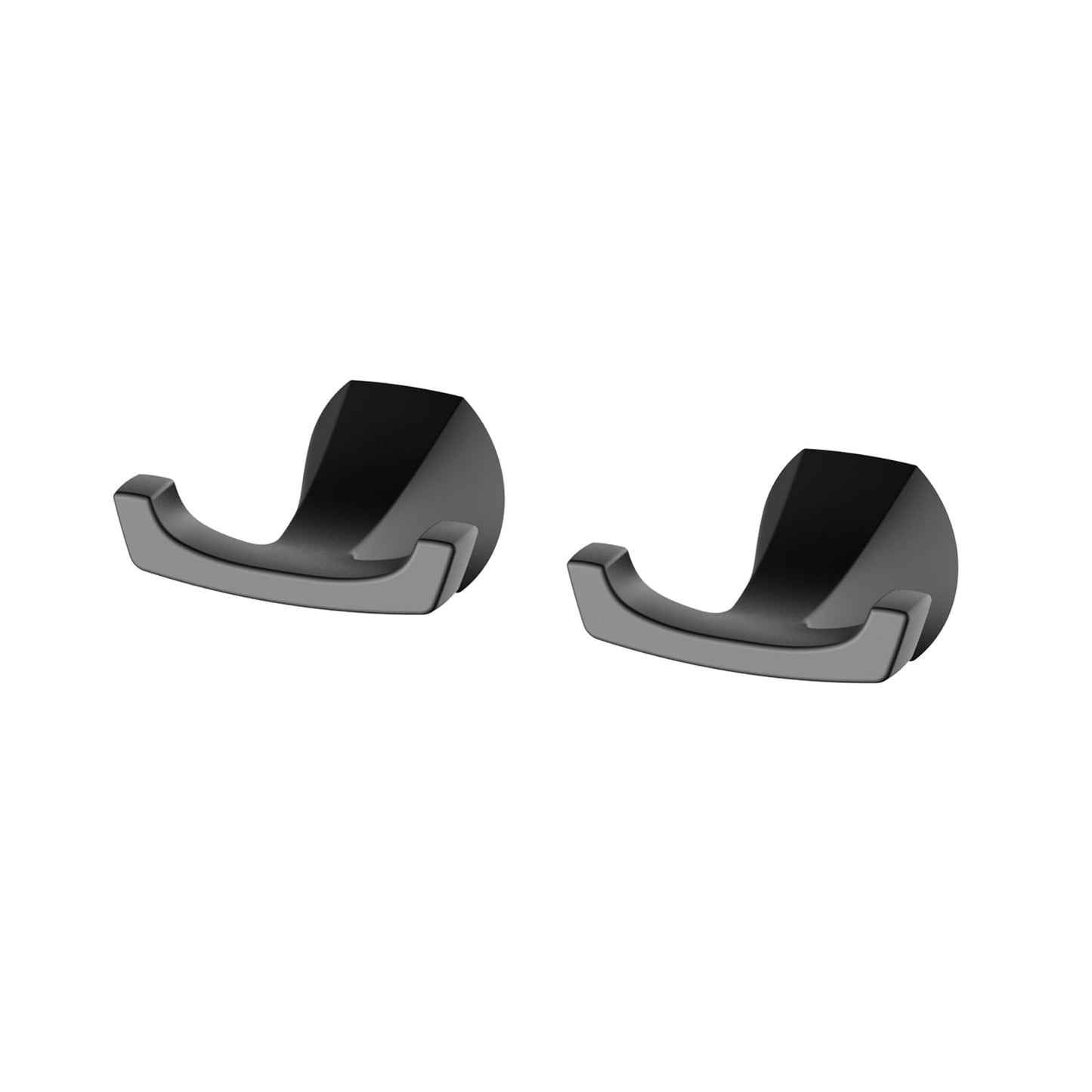 Better Homes & Gardens Simple Flare Colleciton Zinc Alloy Robe Hook 2 Pack Matte Black
