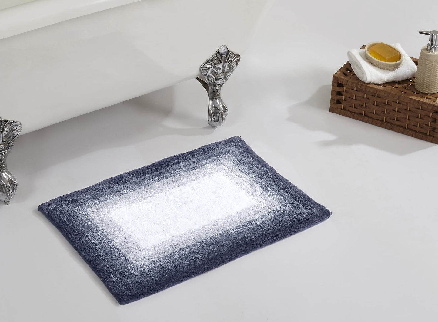 Better Trends Tapete de Baño de 21" x 34" Tapete de Baño 100% Algodón Absorbente de Agua y Antideslizante (Gris) Colección Torrent