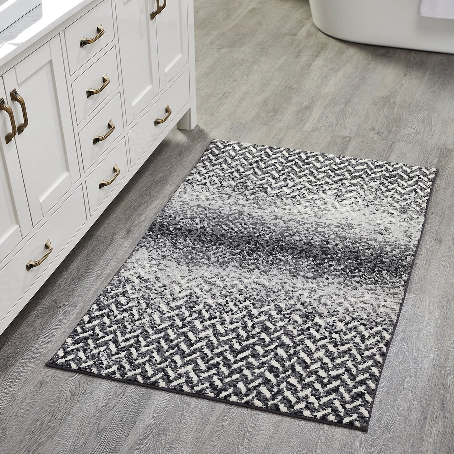 Better Trends Bath Rug 30†x 50†Bathroom Rug Mat Non-Slip Micro Polyester Bath Rugs for Bathroom Floor, Shower, Tub, Toilet Casablanca Collection - (Gray)