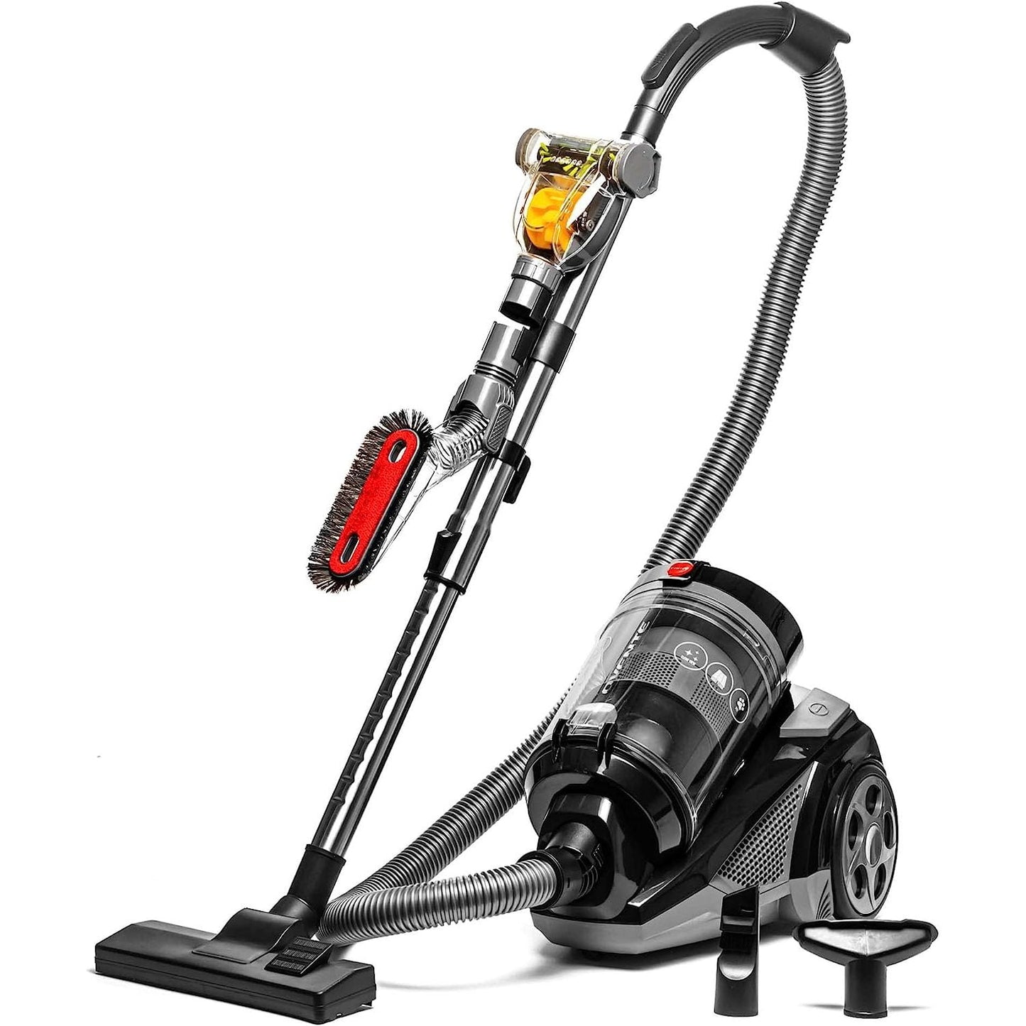 Bilot Heavy Duty Electric Bagless Canister Vacuum Cleaner 3L Dust Cup, Portable Corded Suction Vacuum Machine with Cleaning Tools Compact Easy to Clean & Storage, Black ST2620B