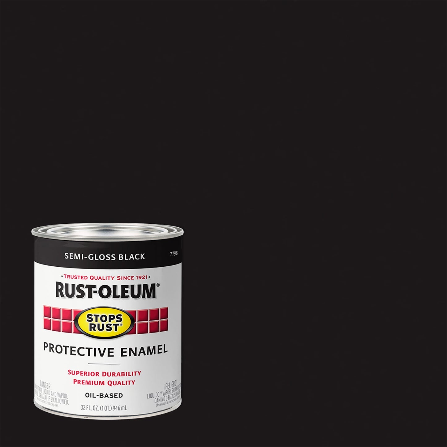 2 Pack, Black, Rust-Oleum Stops Rust Semi-Gloss Protective Enamel- 7798502, Quart