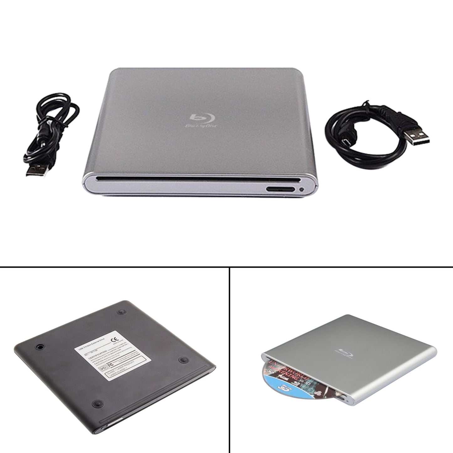 Blue ray Burner USB External BD-R BD DVD CD RW Disc Writer Laptop Movie Player