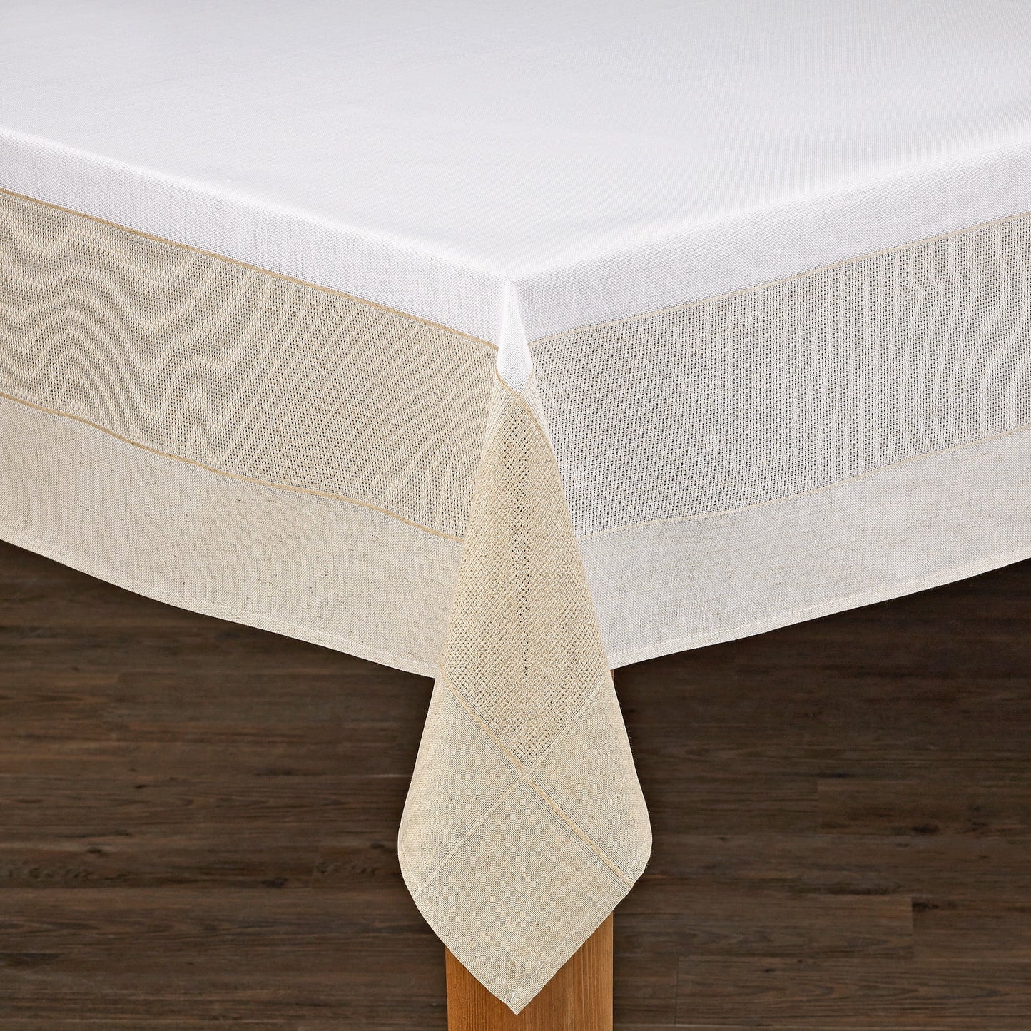 Bohemia Mantel de Algodón/poliéster 60"x104" en Blanco/natural