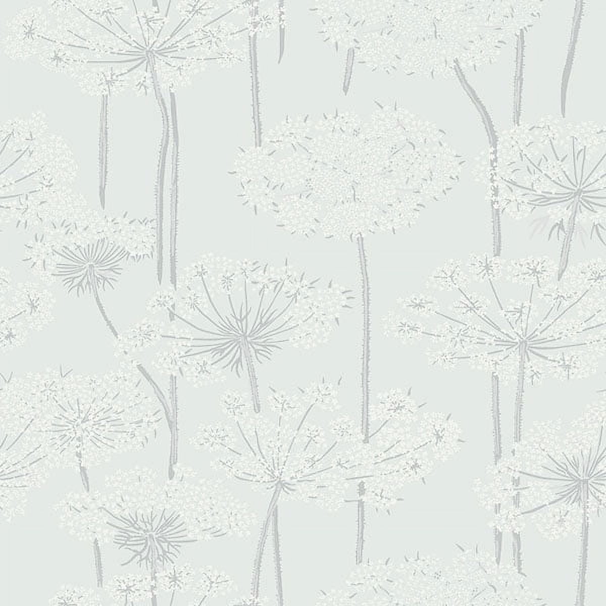Boråstapeter Ingrid Grey Dandelion Meadow Wallpaper, 20.9-in by 33-ft, 57.5 sq. ft