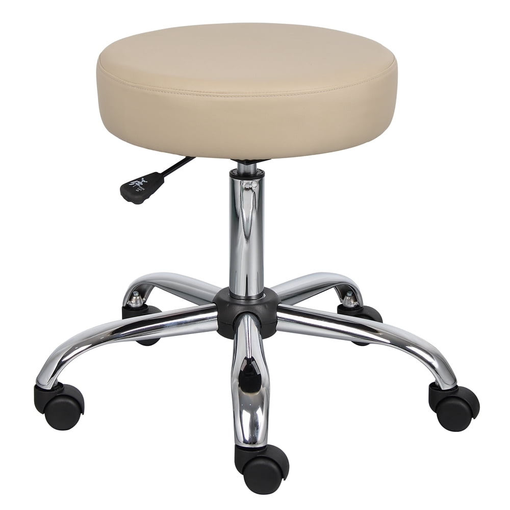 Boss Office Products Taburete Médico de Vinilo Suave Antimicrobiano Caressoft, Beige