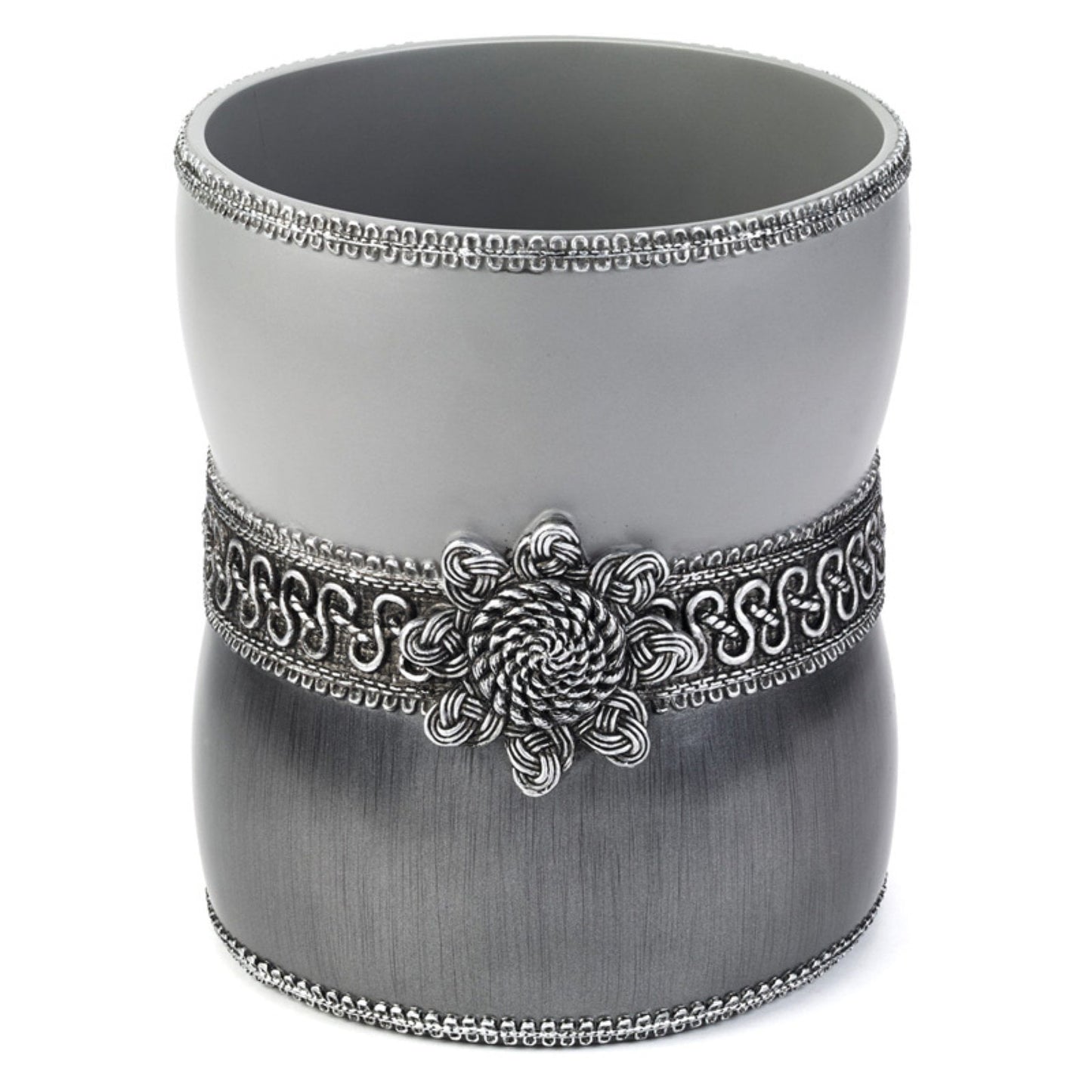 Braided Medallion Waste Basket Granite