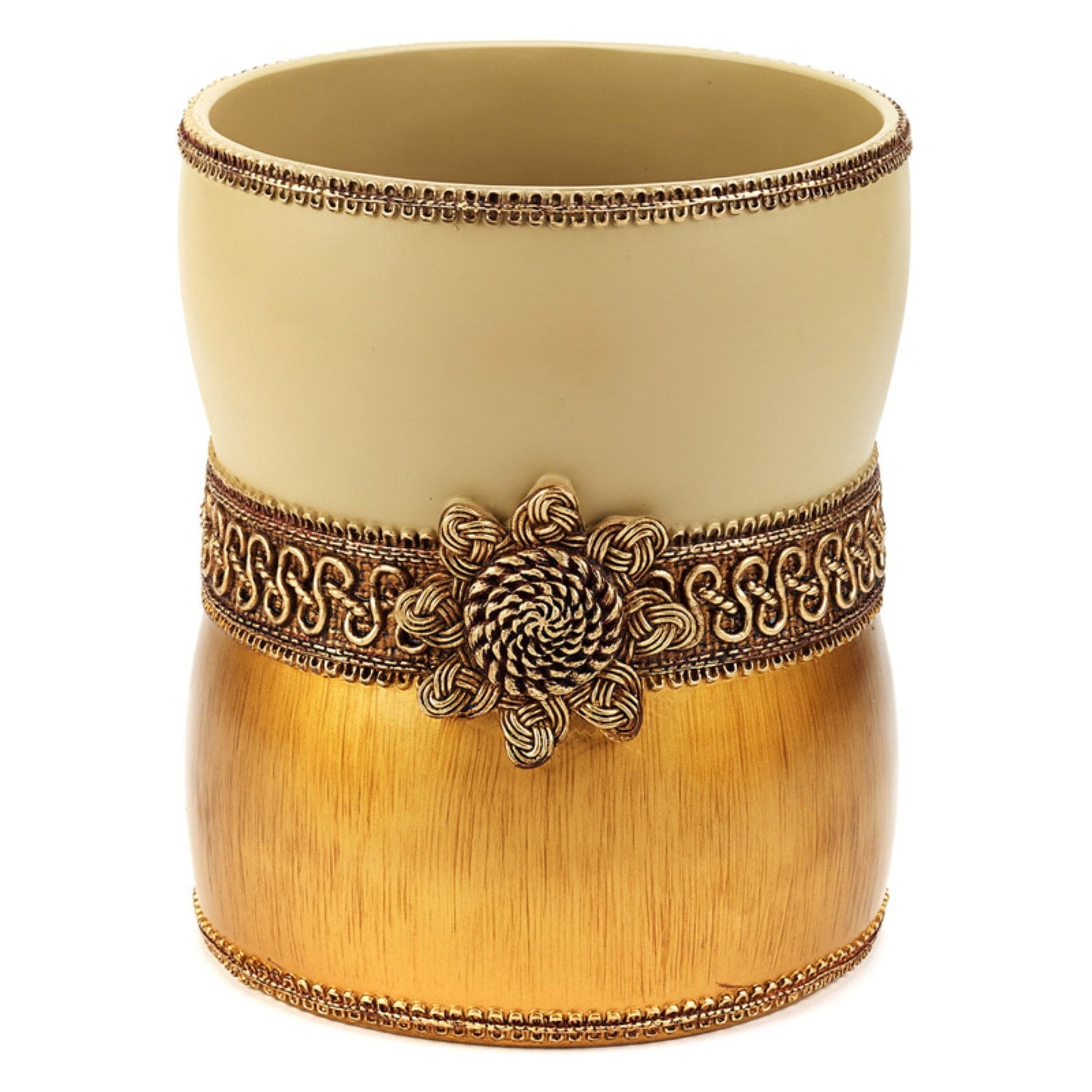 Braided Medallion Waste Basket Multicolor