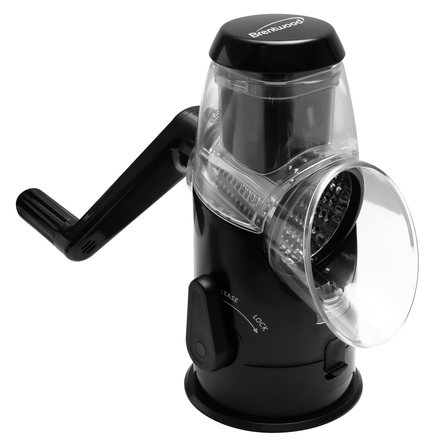Brentwood Rotary Grater with Handle and Stainless Steel Drum Blades, Black, KA-5060BK