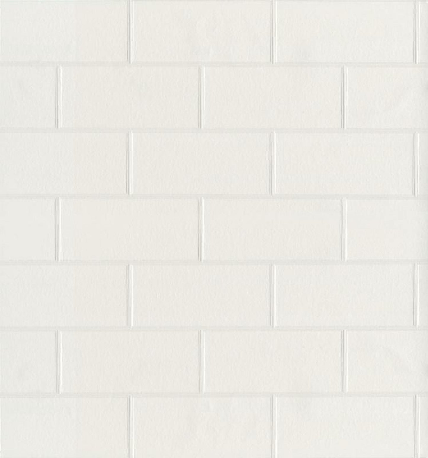 Brewster Bettina White Paintable Subway Tile Wallpaper