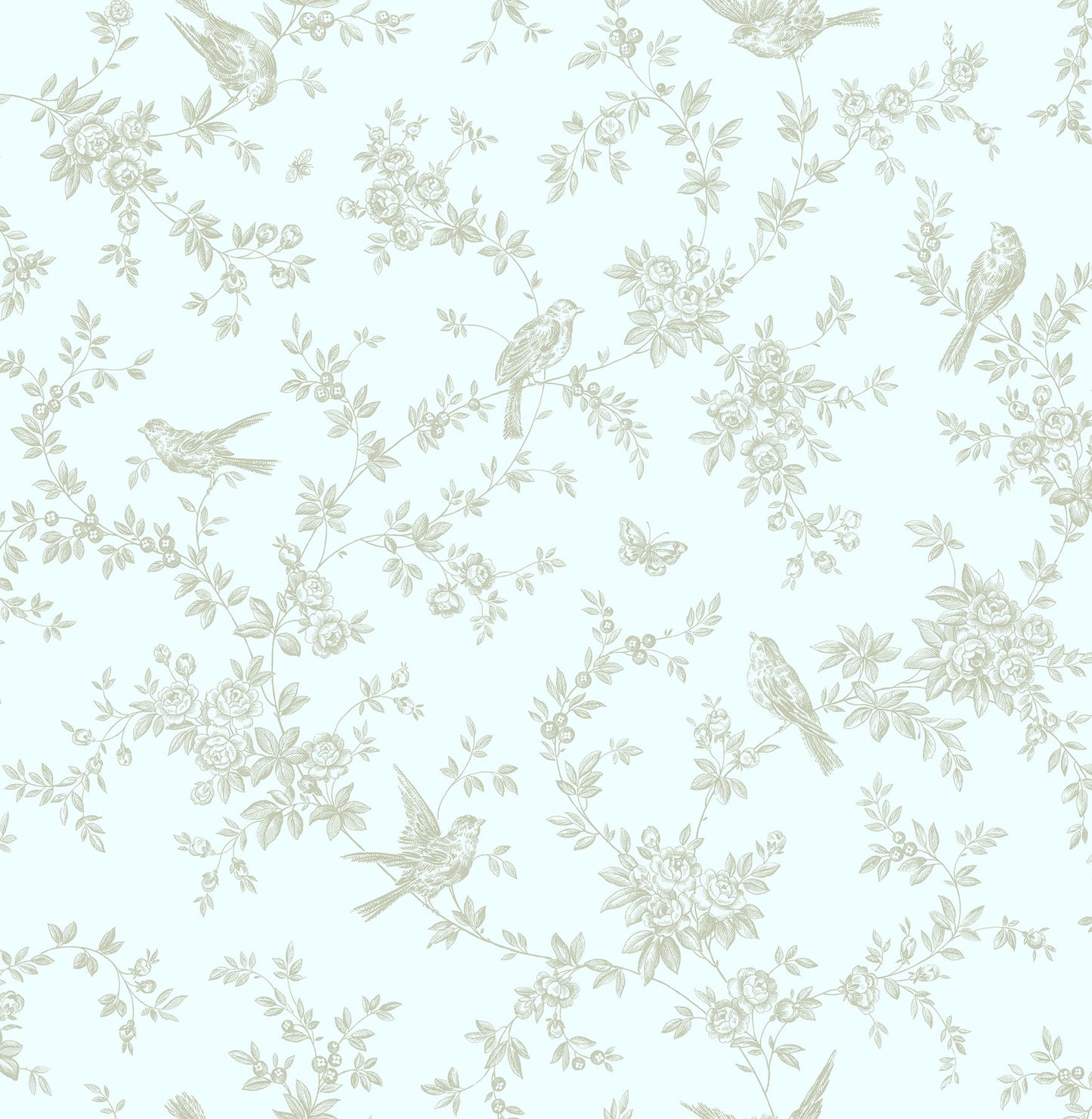 Brewster Mafra Green Floral Trails Wallpaper, 20.5-in by 33-ft, 56.4 sq. ft