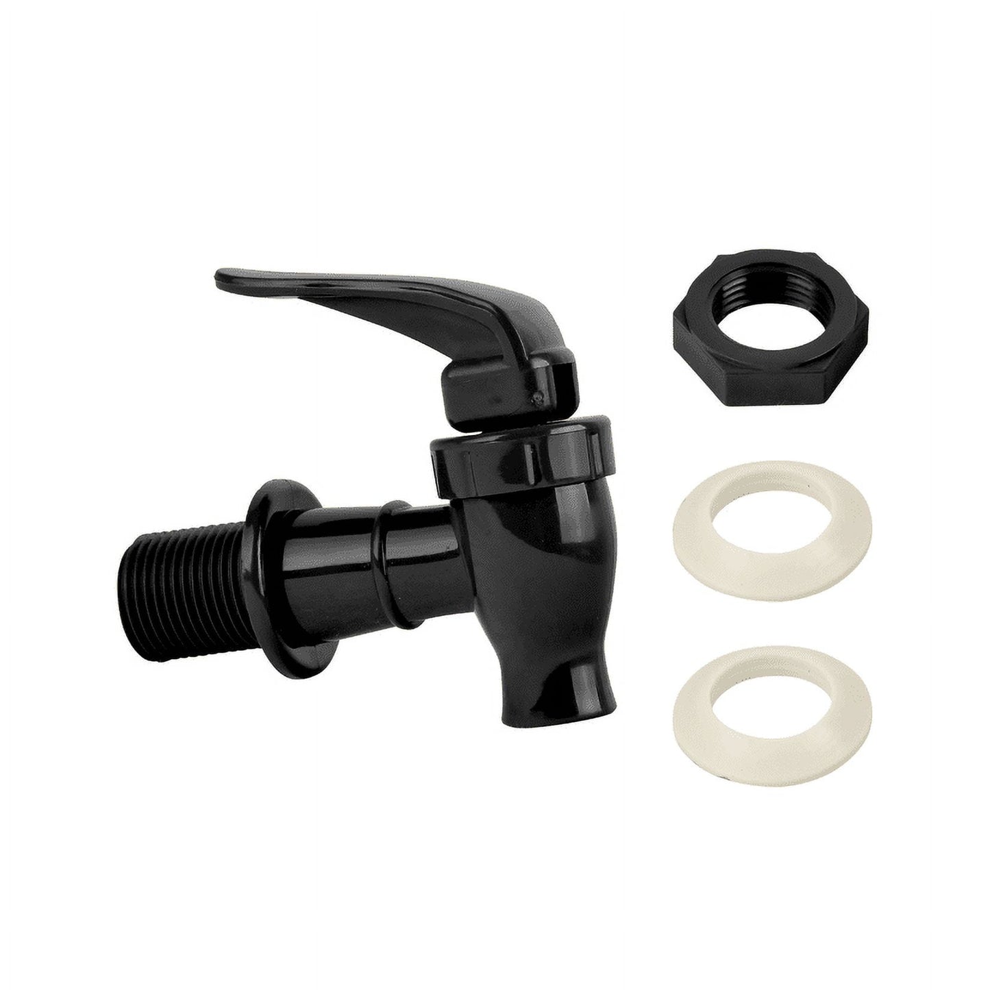 Brio Water Dispenser Replacement Valve 6-Pack, Cooler Faucet Spigot for Beverage Dispensers, Crocks, Coolers, and More B.P.A.-Free Food Safe Material (Black)