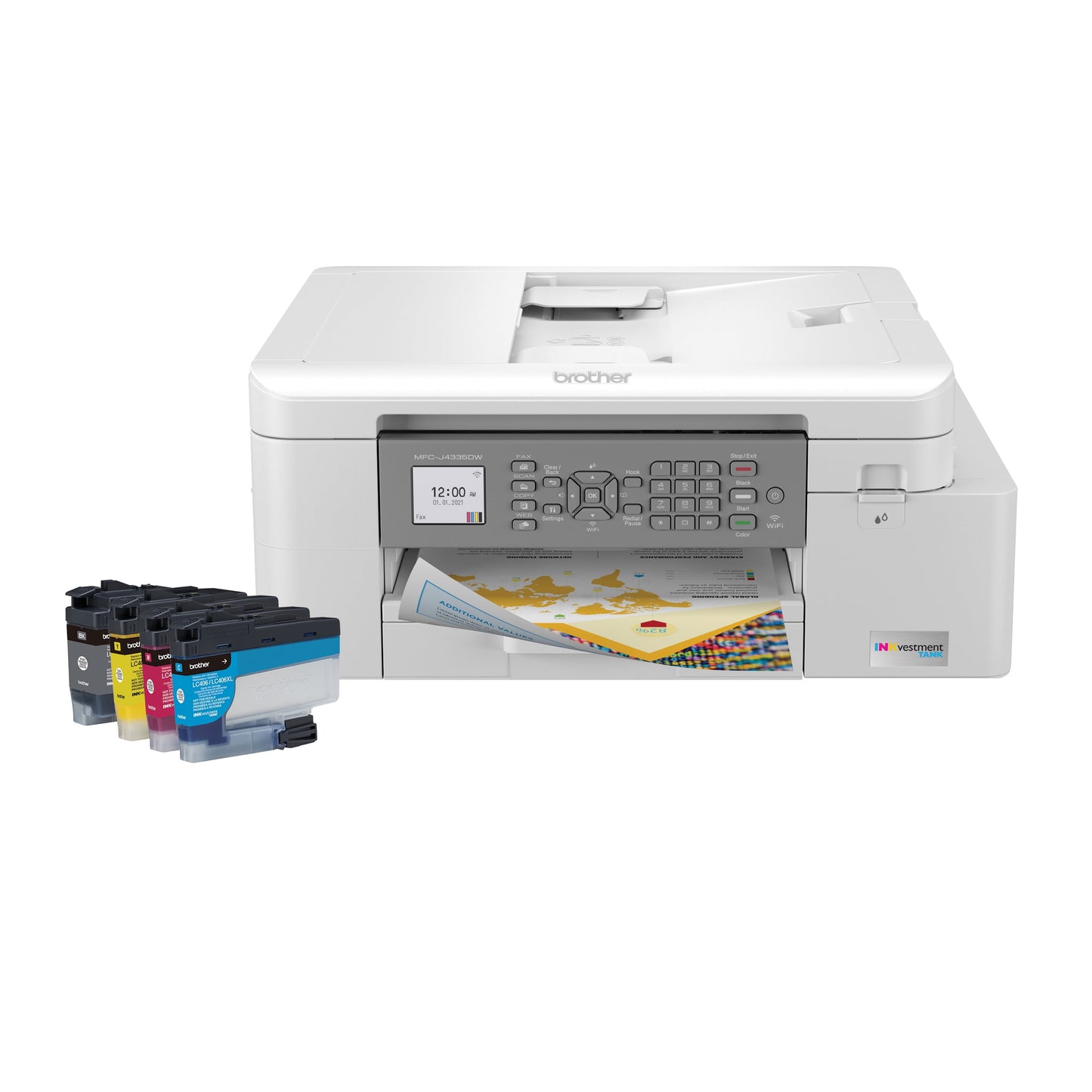 Brother MFC-J4335DW INKvestment Tank All-in-One Color Inkjet Printer with Duplex & Wireless Printing