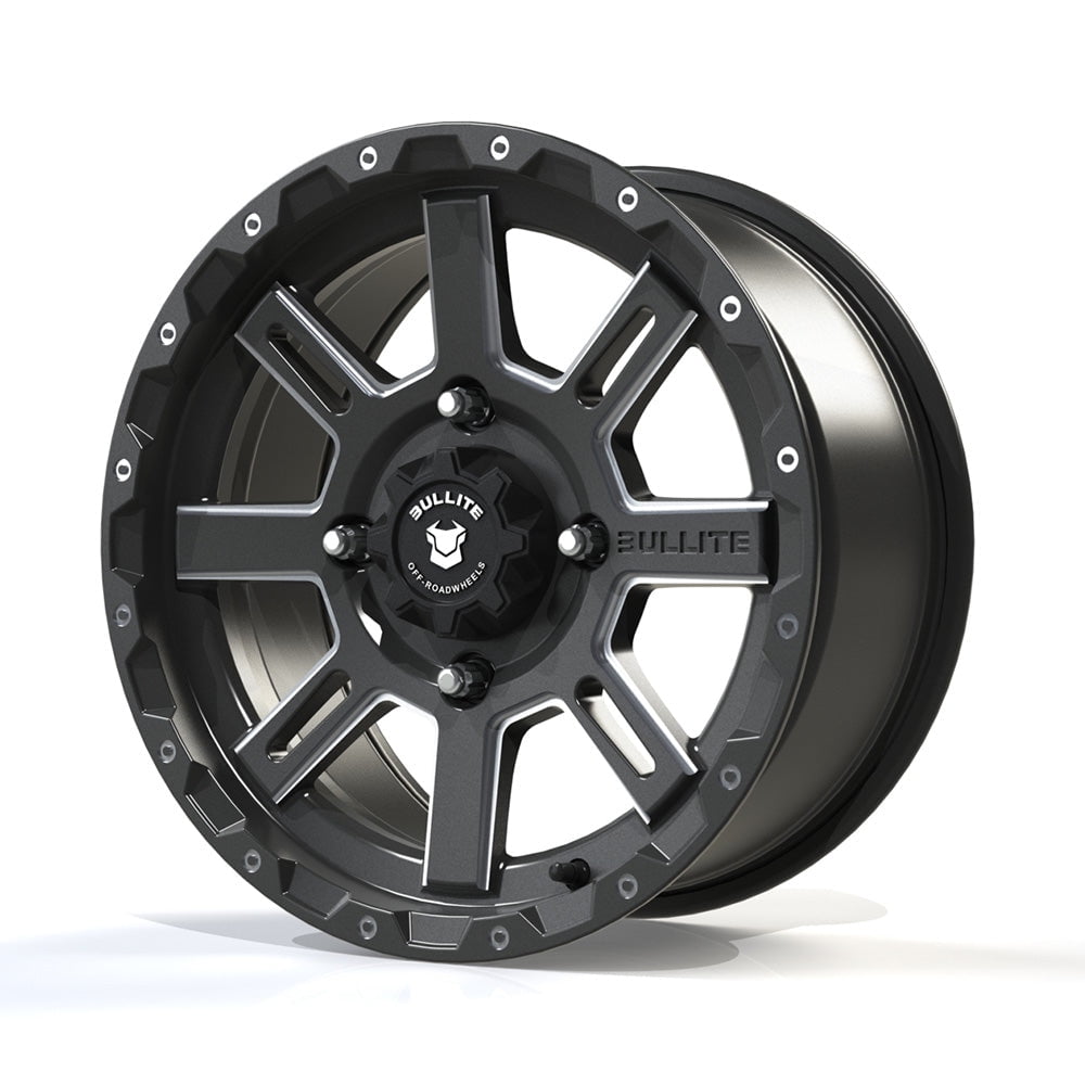 Bullite Wheels BT-02 Lancer UTV ATV SXS Rims Gunmetal Gray 14" | 4x137 | 5+2 Offset | Can-Am Maverick X3 Commander Renegade Outlander Defender (14")